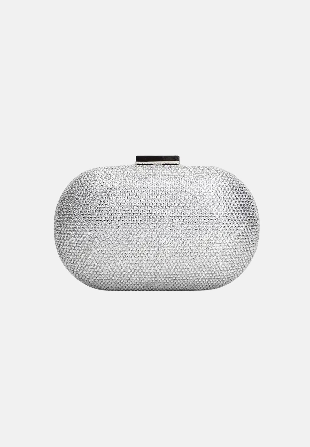 TWENTY FOURHAITCH Pochette argento da donna rivestita da micro strass BAG0004462P AR TWENTY FOURHAITCH