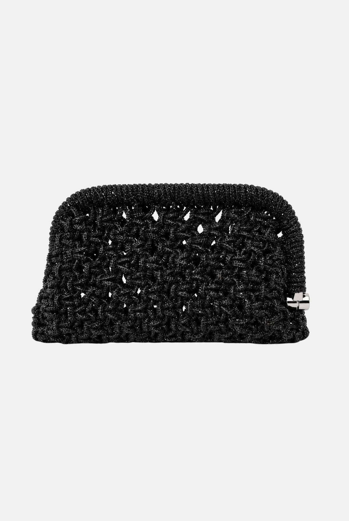 TWENTY FOURHAITCH Pochette nera per donna con lavorazione intrecciata e chiusura a scatto BAG06162N . TWENTY FOURHAITCH