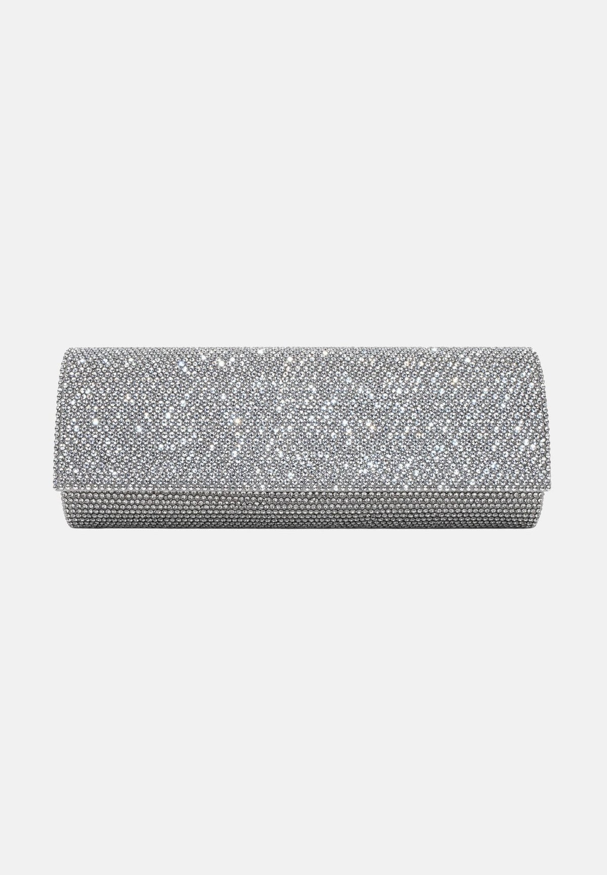 TWENTY FOURHAITCH Pochette a mano argento per donna con superficie glitterata e chiusura a scatto. L4707-1F62A . TWENTY FOURHAITCH