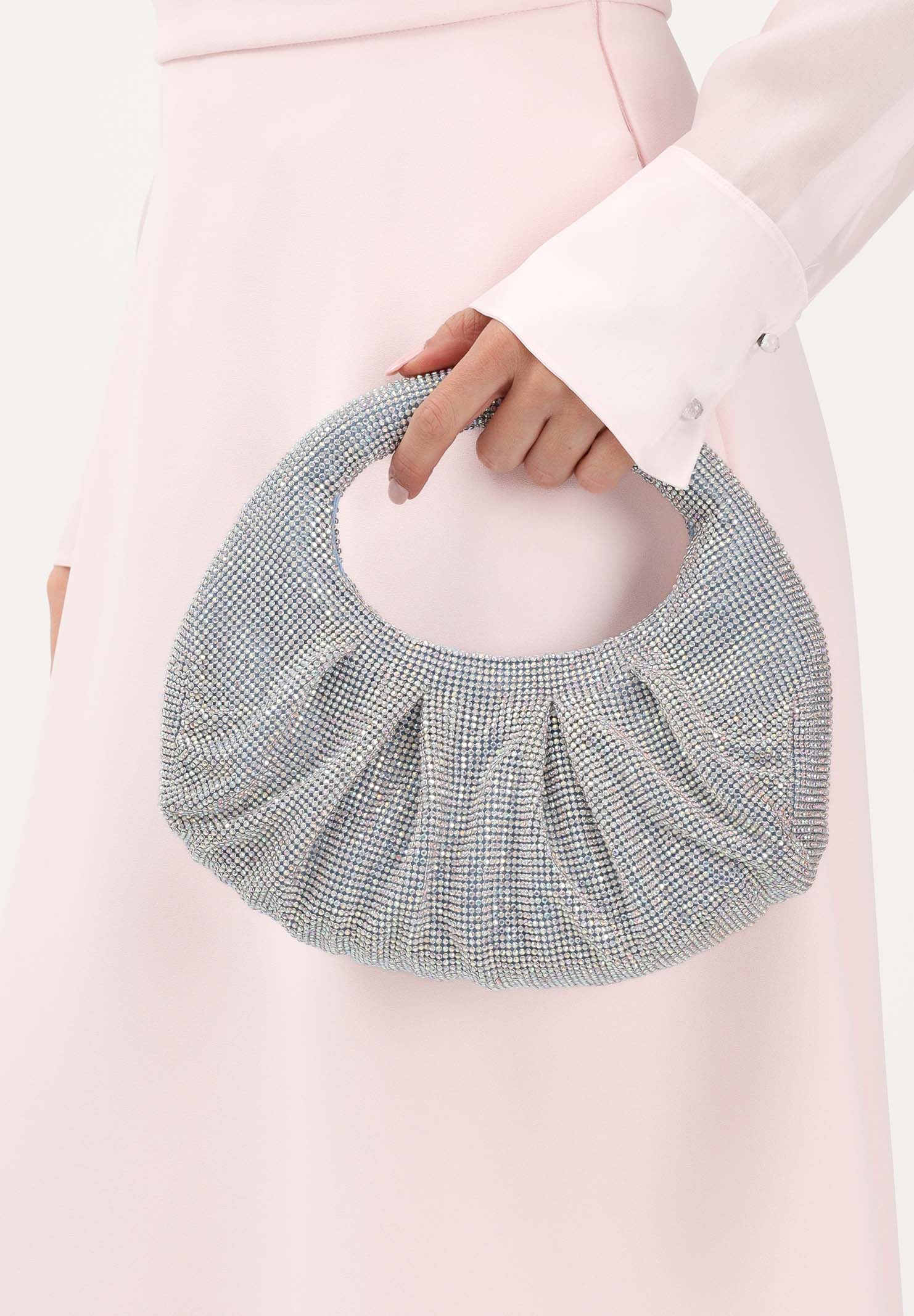 TWENTY FOURHAITCH Borsa a mano argento e polvere da donna con strass LB1006262P PO TWENTY FOURHAITCH