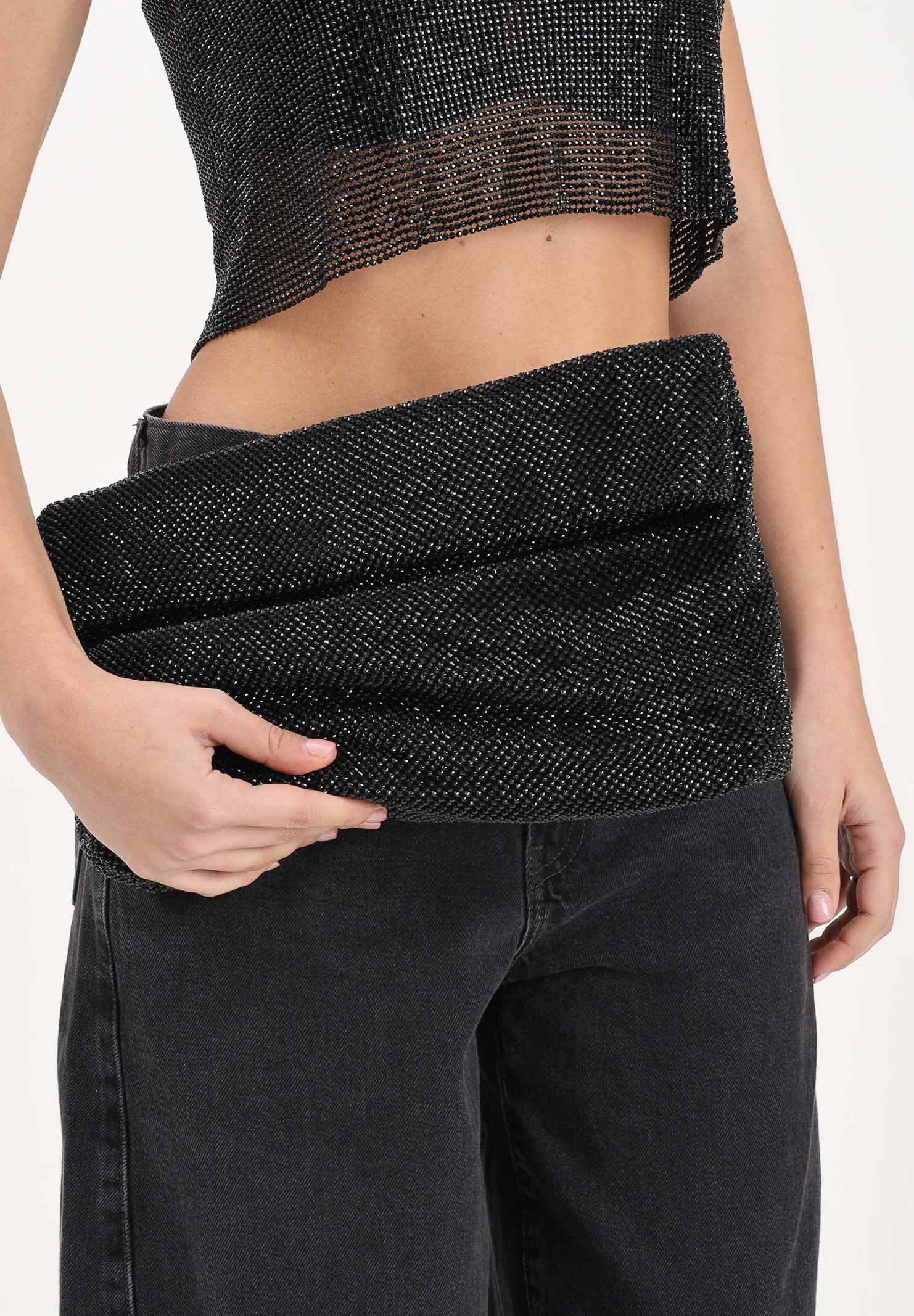 TWENTY FOURHAITCH Pochette nera da donna con micro strass LB1006962P NE TWENTY FOURHAITCH