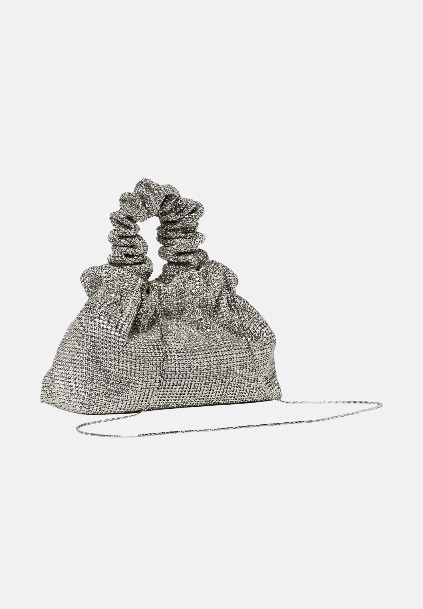 TWENTY FOURHAITCH Borsa a mano argento da donna con strass LB1028162P BOR TWENTY FOURHAITCH