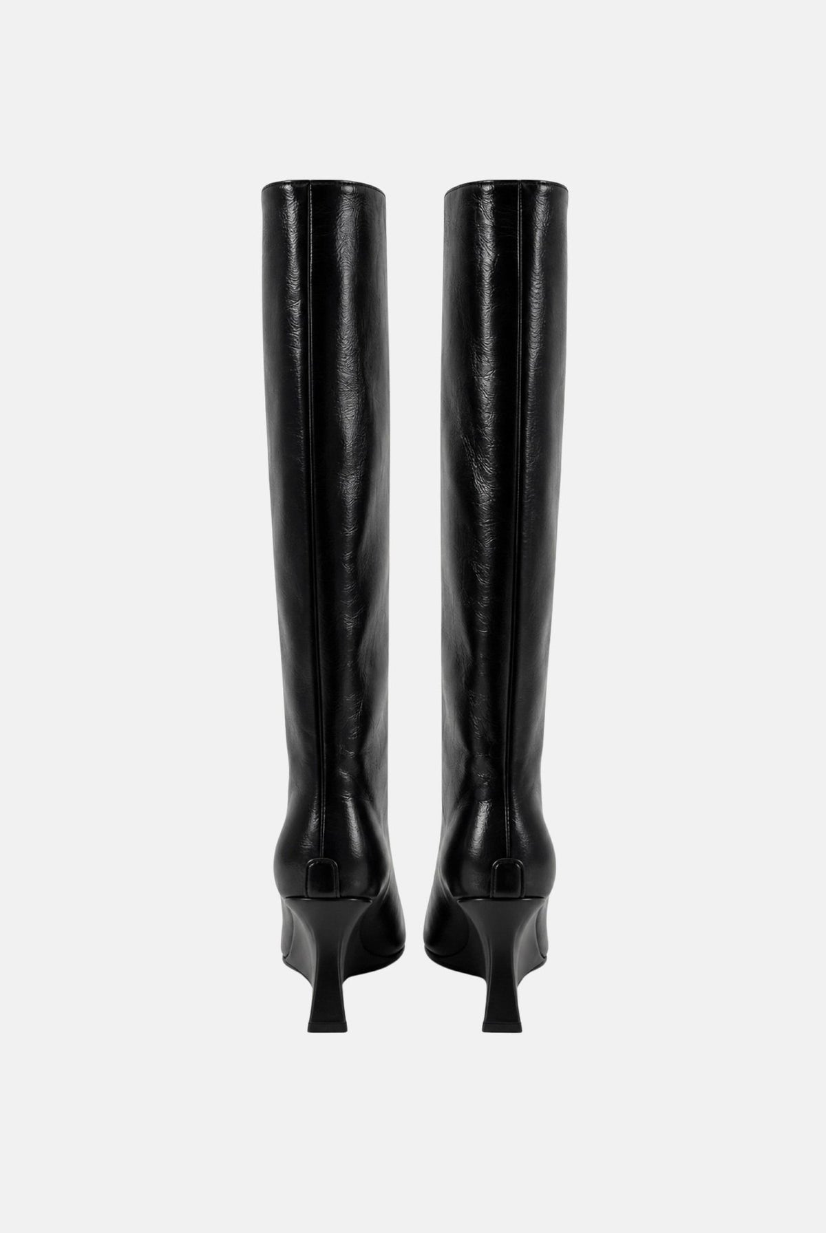 TWENTY FOURHAITCH Stivali neri per donna con elegante gambale alto e particolare tacco geometrico scultoreo. S0052NER62A . TWENTY FOURHAITCH