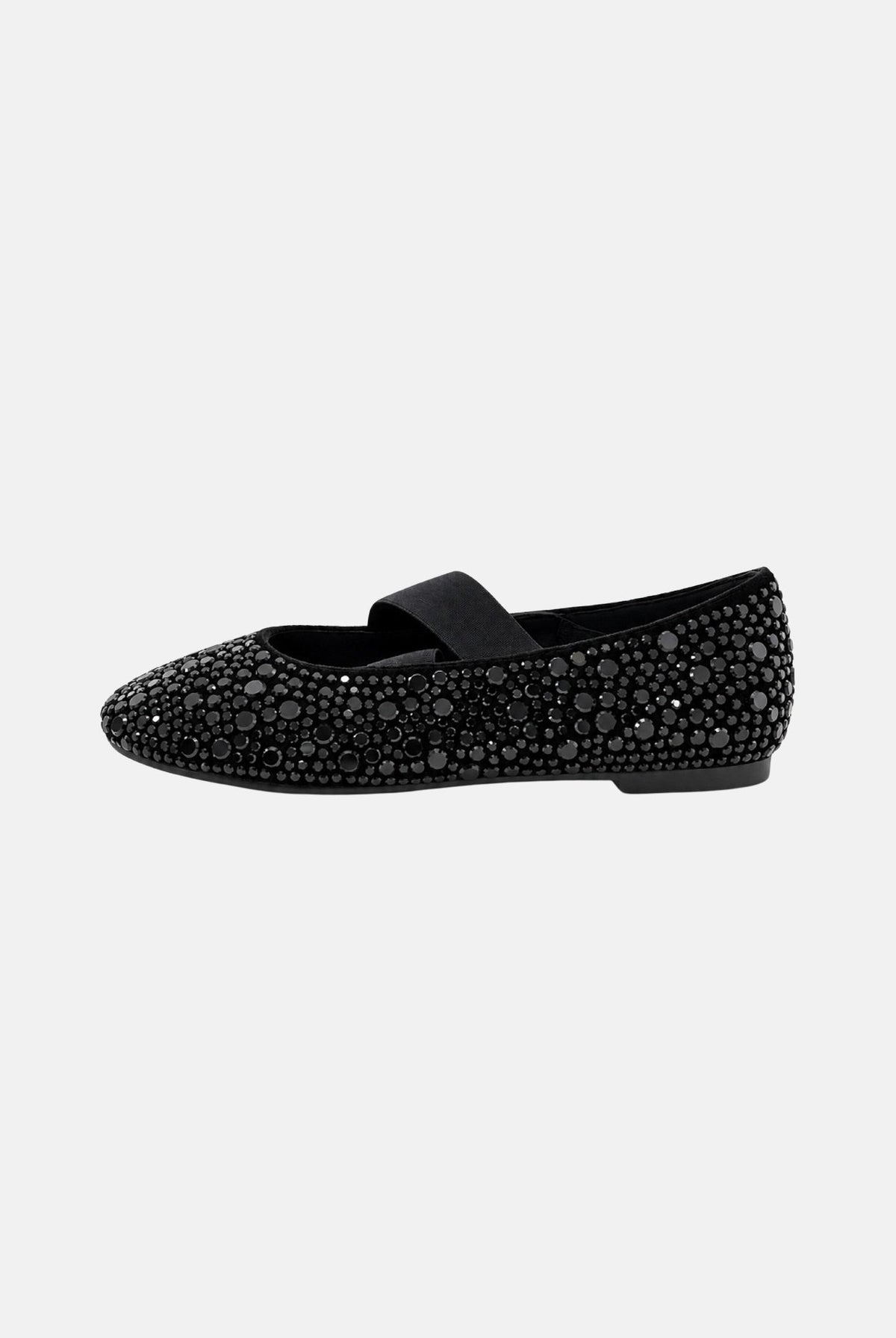 TWENTY FOURHAITCH Ballerine nere per donna con luminoso rivestimento di strass e delicato cinturino elastico decorativo. S0230NER62A . TWENTY FOURHAITCH