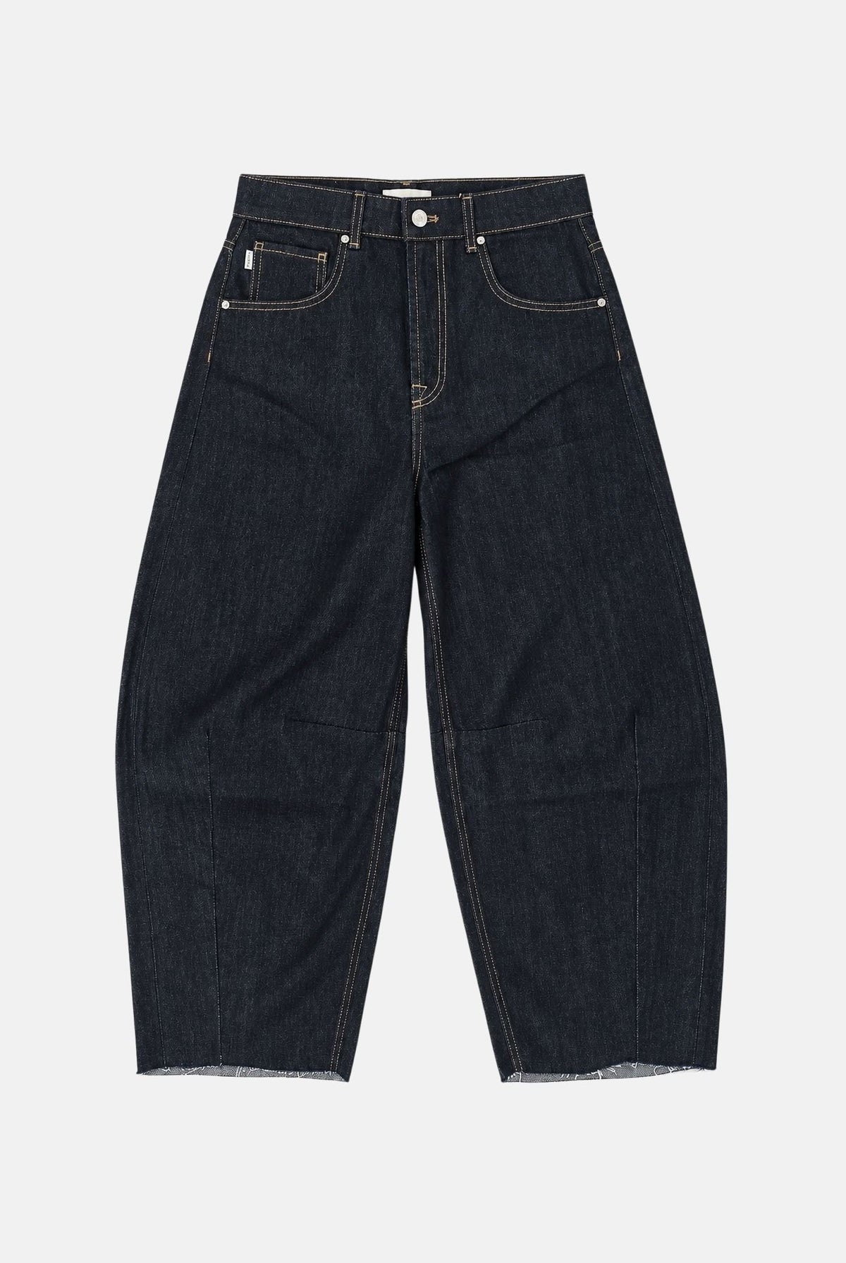 VICOLO Jeans DELIA blu scuro per donna con cuciture a contrasto e fondo a taglio vivo. DAC5128 ADERI VICOLO