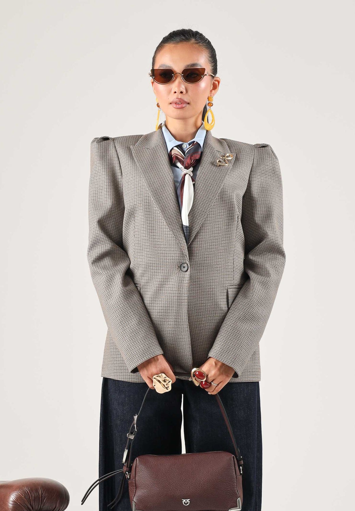 VICOLO Giacca-blazer IN TWEED marrone-beige da donna TAC0168 ACFBLU VICOLO