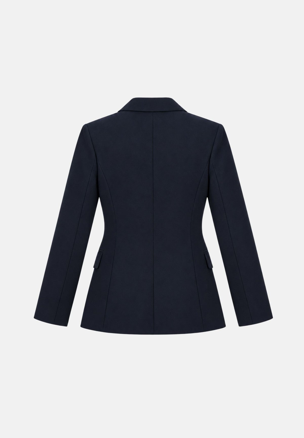 VICOLO Giacca monopetto in raso blu per donna con chiusura a un bottone e tasche con patta a contrasto. TAC0406 A89 VICOLO