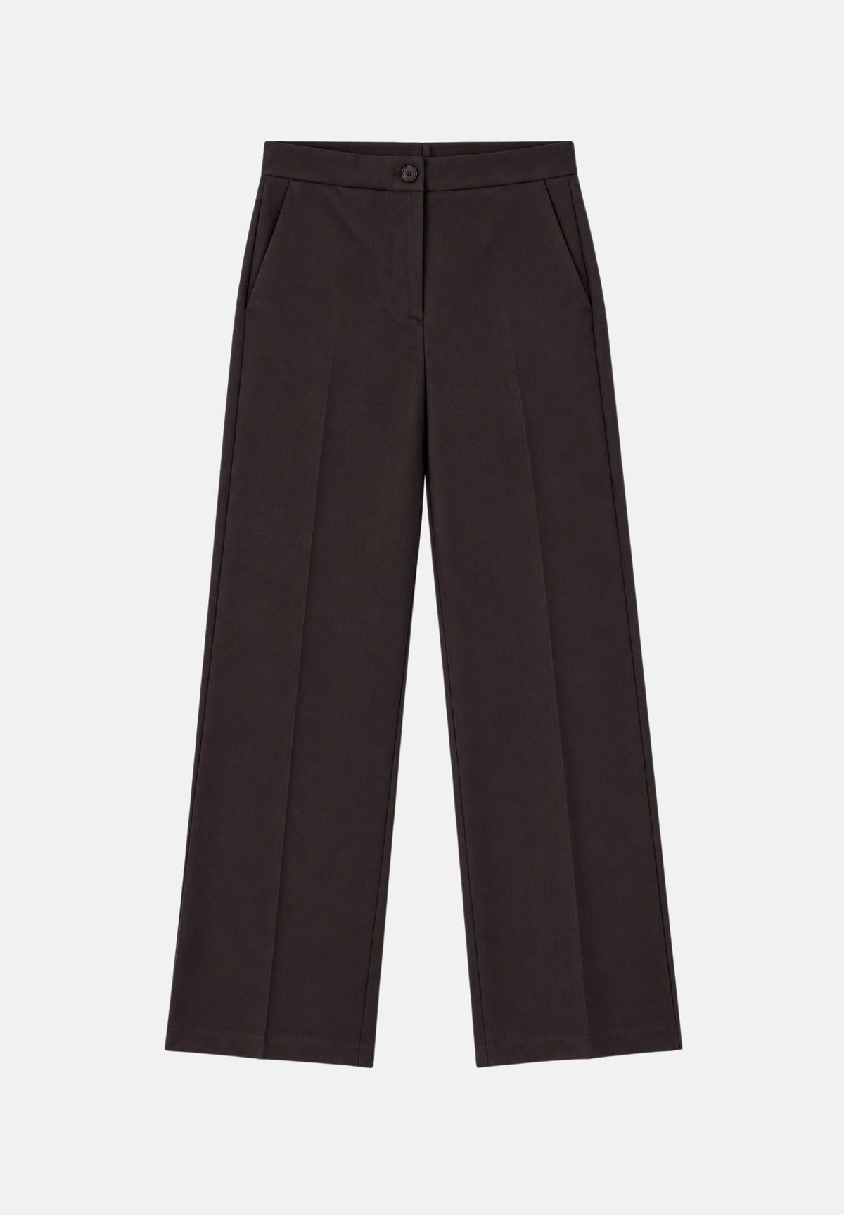 VICOLO Pantalone a palazzo marrone per donna con gamba larga, tasche alla francese e piega stirata. TAC0420 ACU69 VICOLO