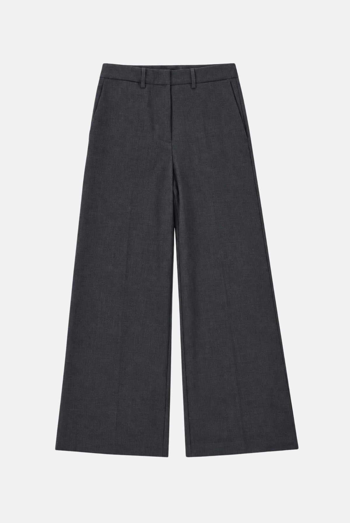 VICOLO Pantaloni palazzo antracite per donna con gamba ampia, vita alta e linea sartoriale. TAC0439 A195 VICOLO