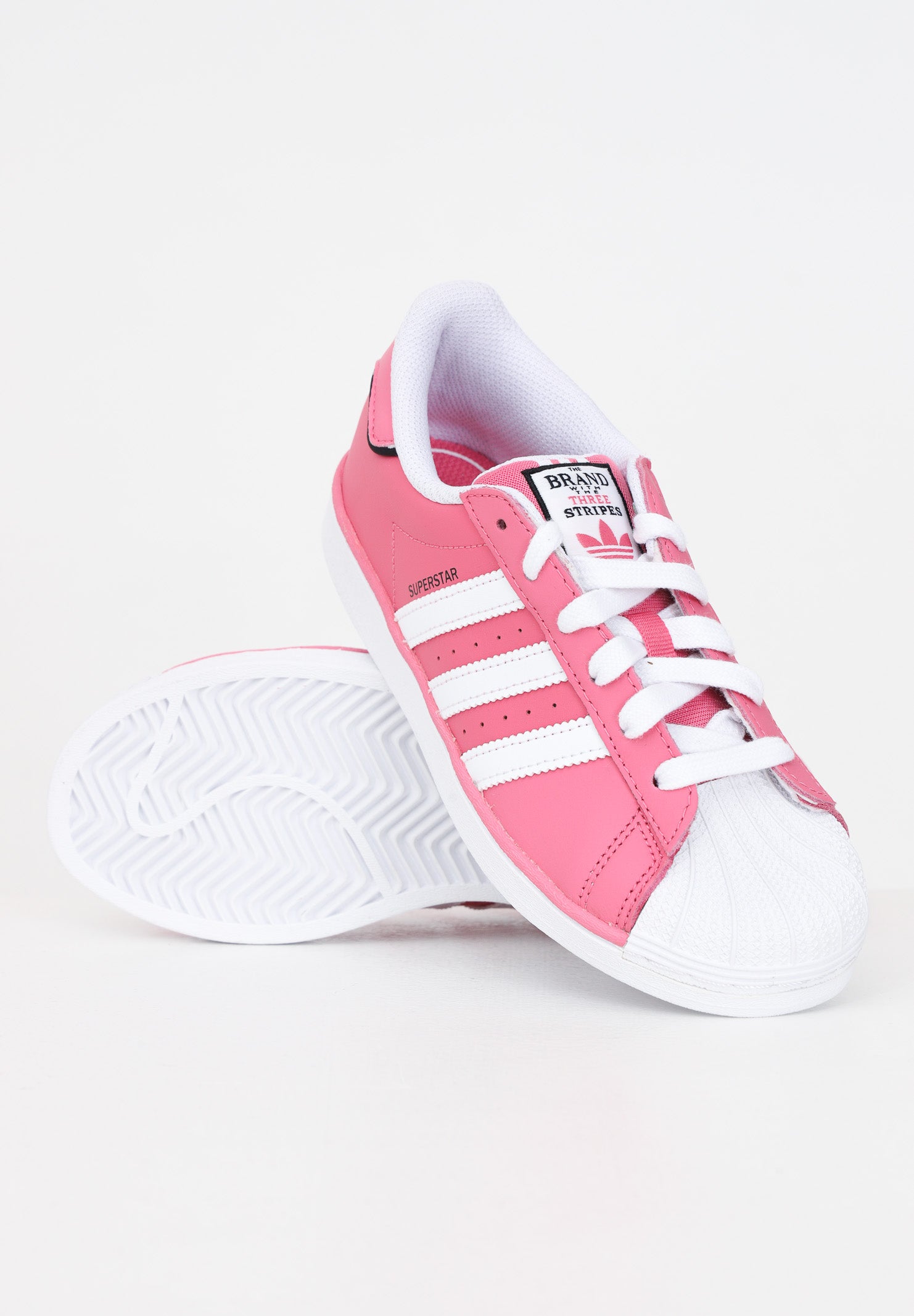 Sneakers SUPERSTAR C bambina bianche e rosa IE0857 . ADIDAS ORIGINALS