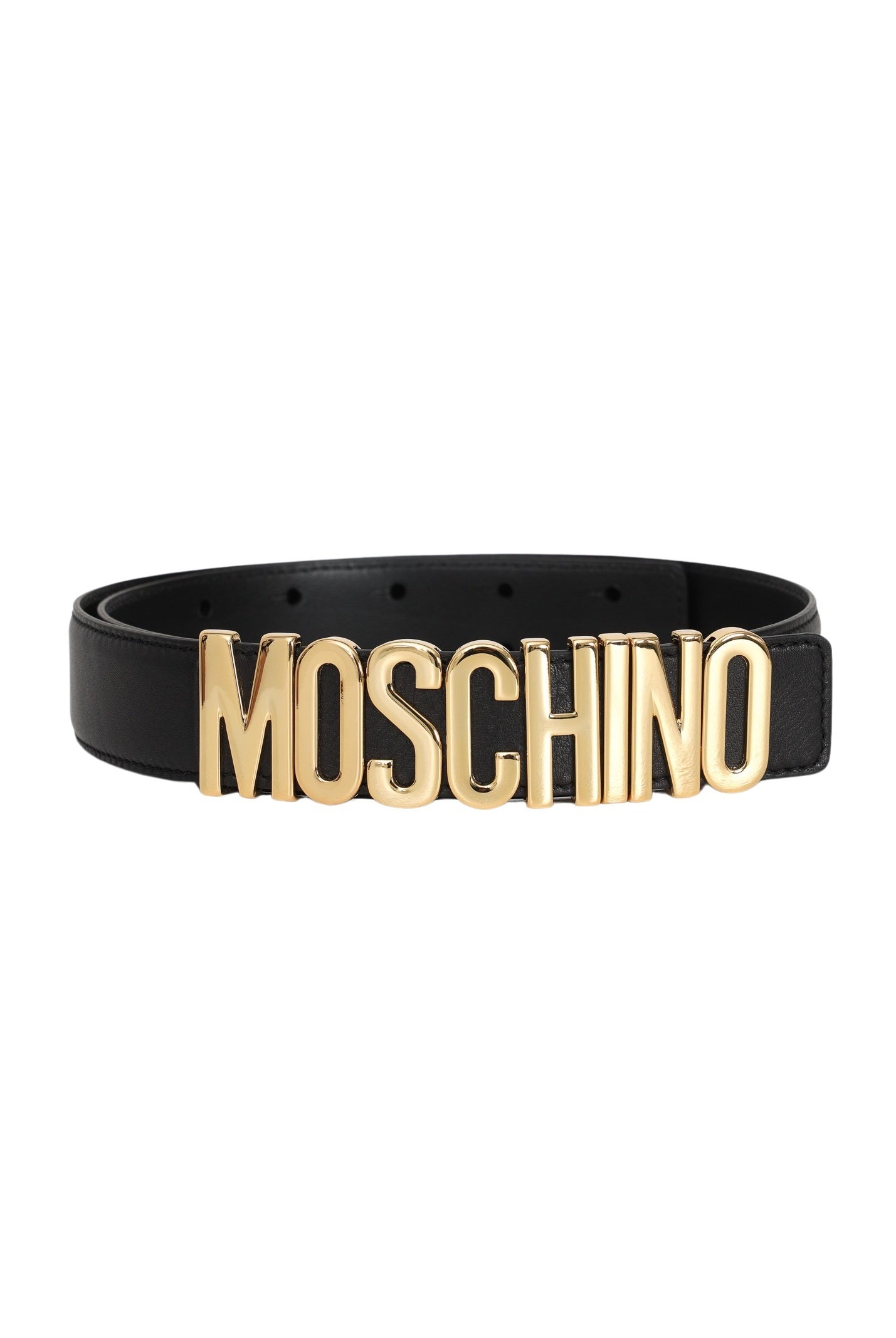 Cintura nera per uomo e donna con fibbia logata 80128001 A3555 MOSCHINO