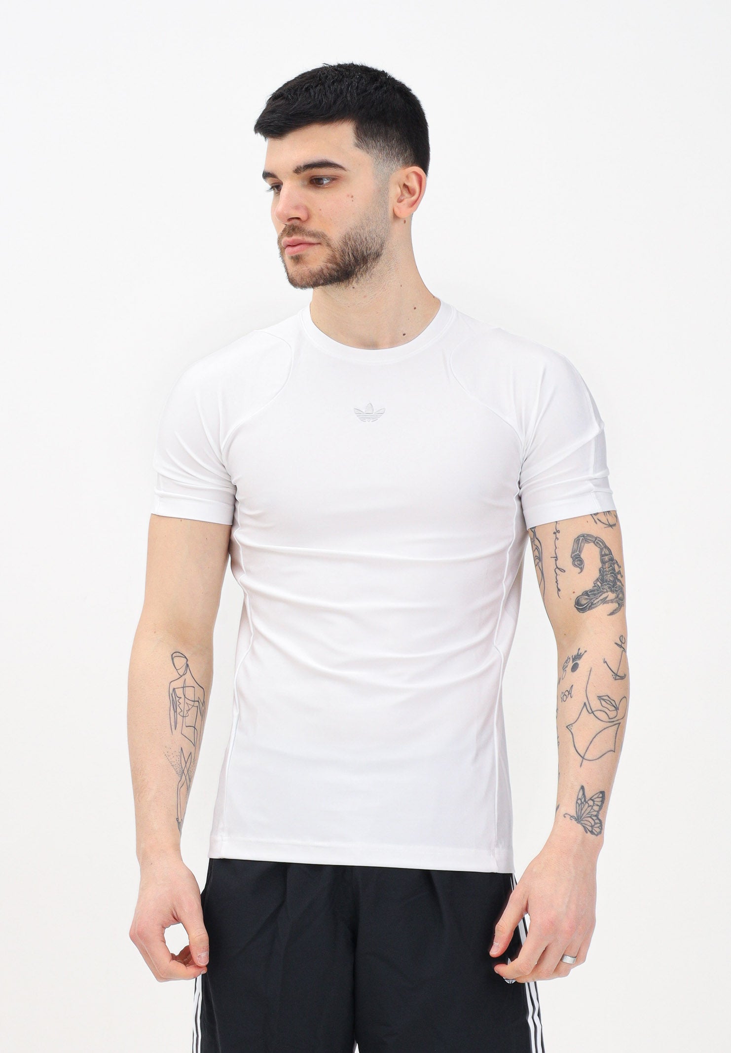 ADIDAS ORIGINALS T-shirt a manica corta Fashion Cut Line bianca da uomo JD0046 . ADIDAS ORIGINALS