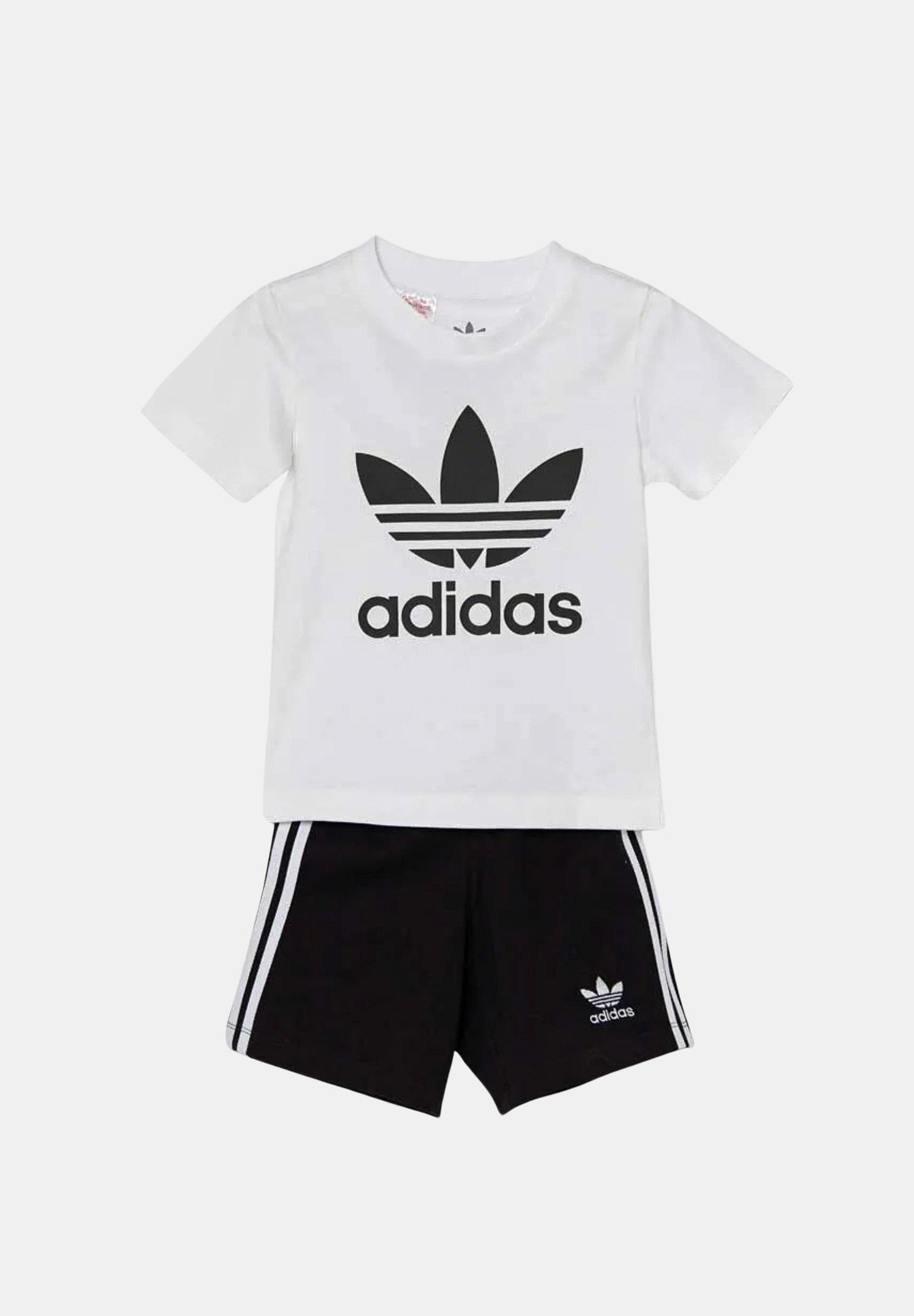 ADIDAS ORIGINALS Completino bianco e nero da neonato con stampa logo JE0521 . ADIDAS ORIGINALS