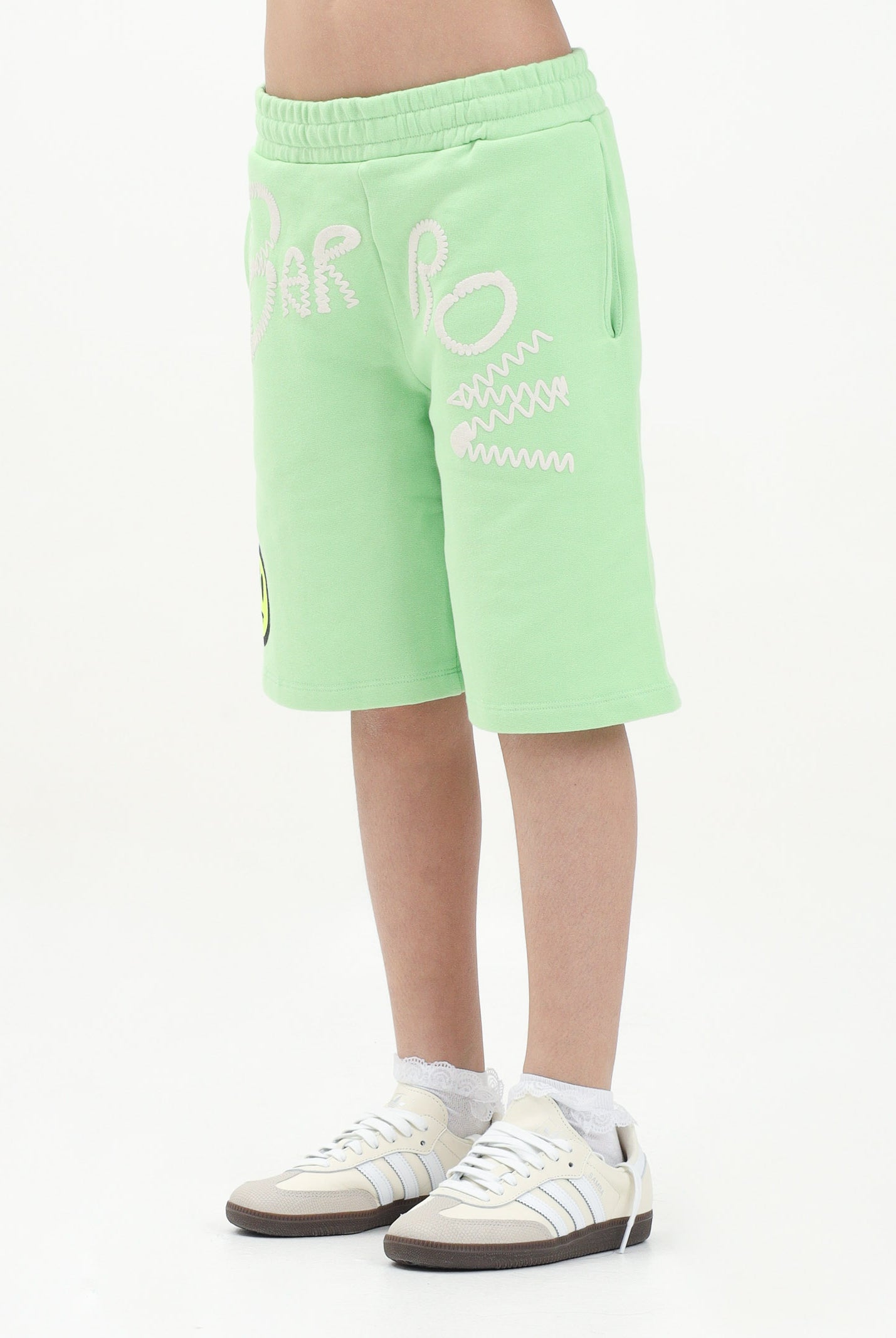 BARROW Shorts sportivo verde pastello per donna, ragazzi e bambini con ricamo logo S5BKJUBE039 081 BARROW