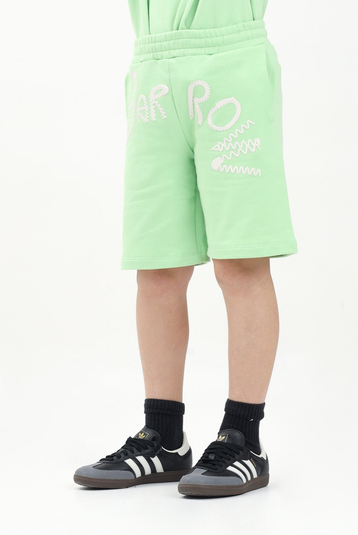 BARROW Shorts sportivo verde pastello per donna, ragazzi e bambini con ricamo logo S5BKJUBE039 081 BARROW