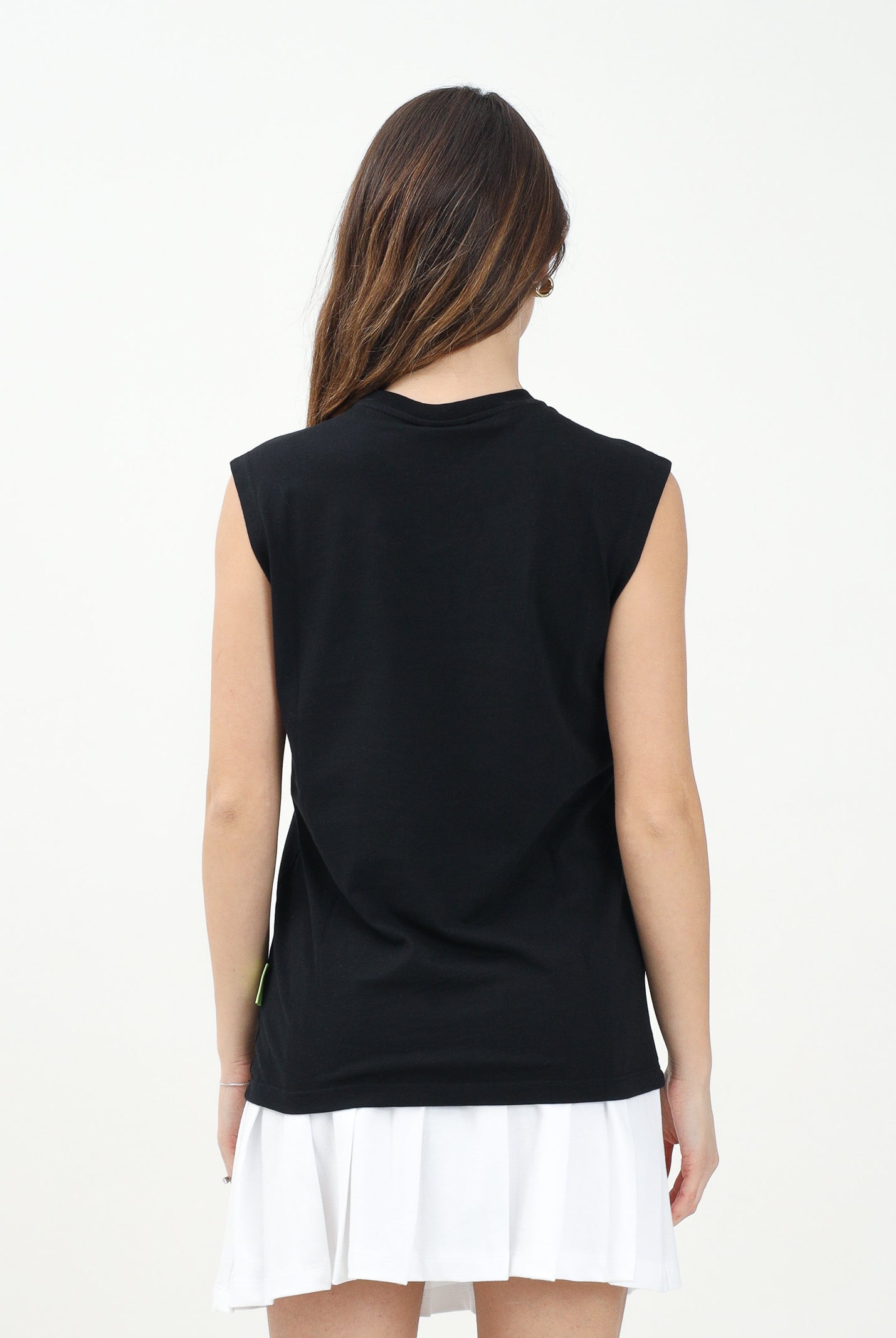 BARROW T-shirt senza maniche nera per donna, ragazzi e bambini con stampa logo S5BKJUTA051 110 BARROW