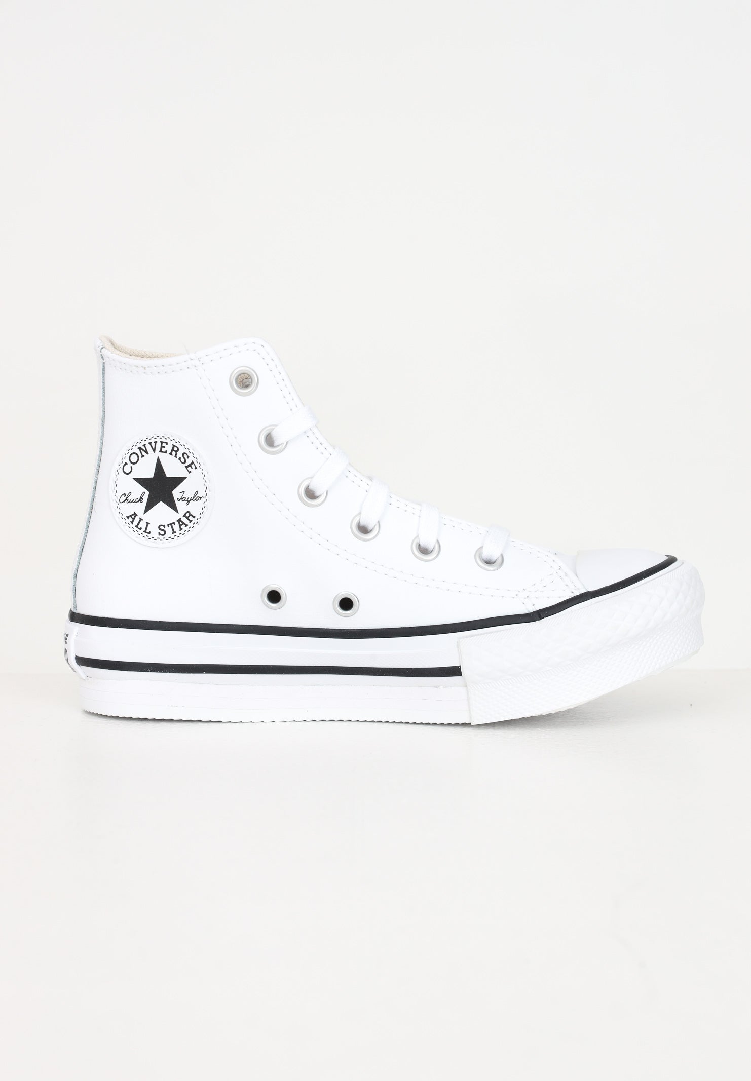 Sneakers Chuck Taylor All Star Platform Leather bianche per bambino e bambina A01016C . CONVERSE
