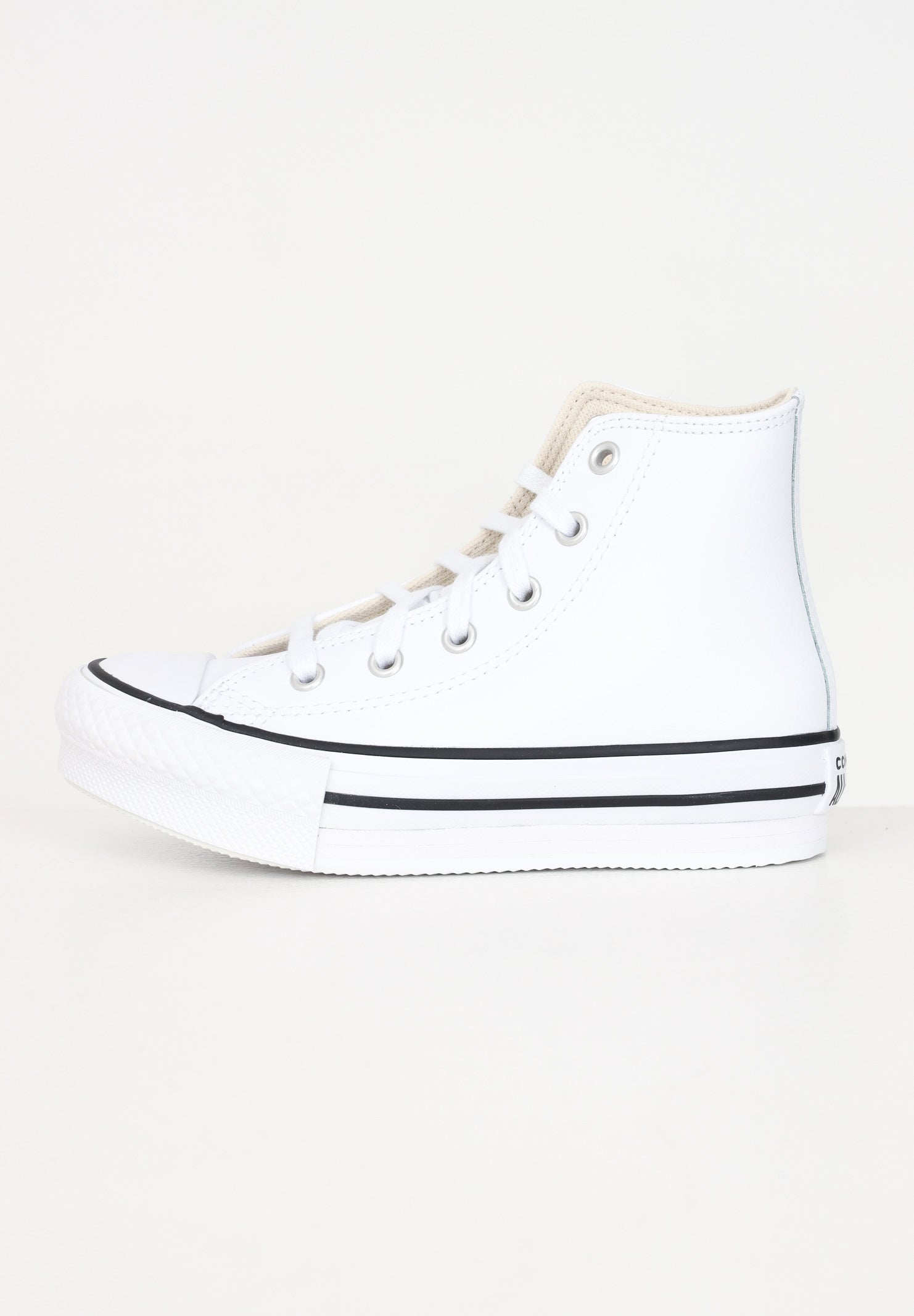 Sneakers Chuck Taylor All Star Platform Leather bianche per bambino e bambina A01016C . CONVERSE