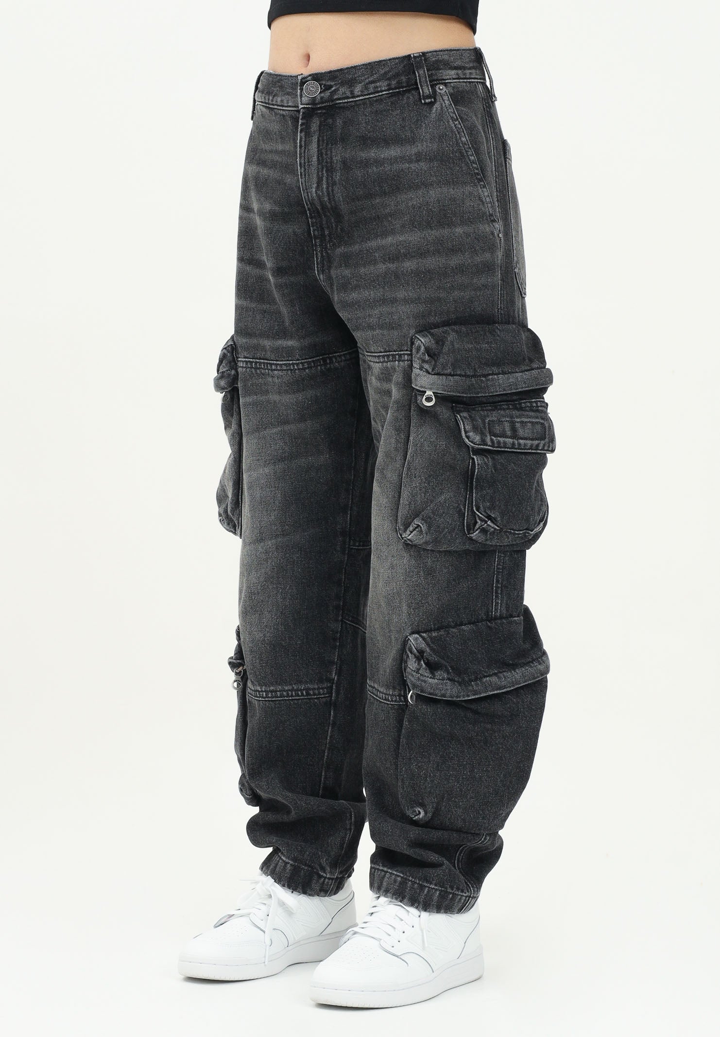 DIESEL Jeans cargo Dfish-Cargo-S-J in denim nero J02155KXBNE K02 DIESEL