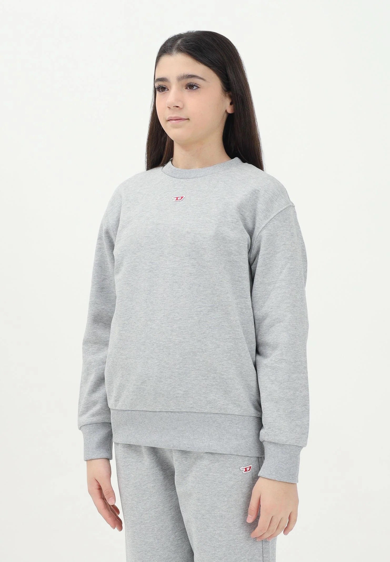 DIESEL Felpa girocollo Sginnd Over grigia per donna, ragazzi e bambini J022340GEAD K963 DIESEL