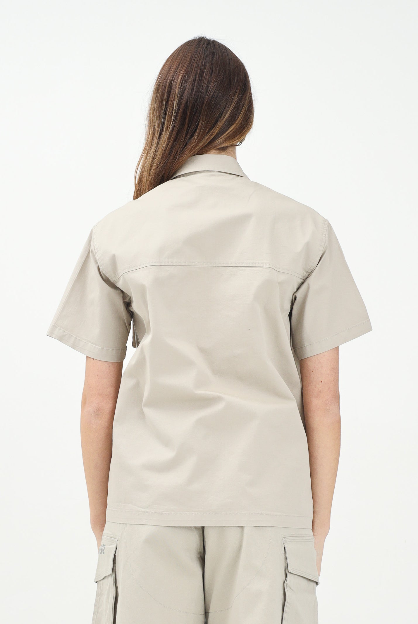 Camicia a manica corta beige per donna, ragazzi e bambini con grafica Passport DQ2775D0ACB DQ717 DSQUARED2