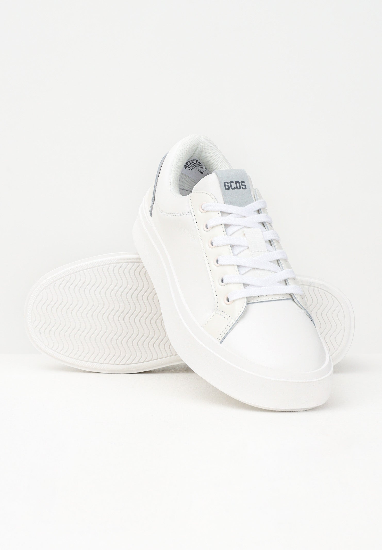 GCDS Sneakers bianche da uomo con stampa logo B1EU4202AB3 10 GCDS