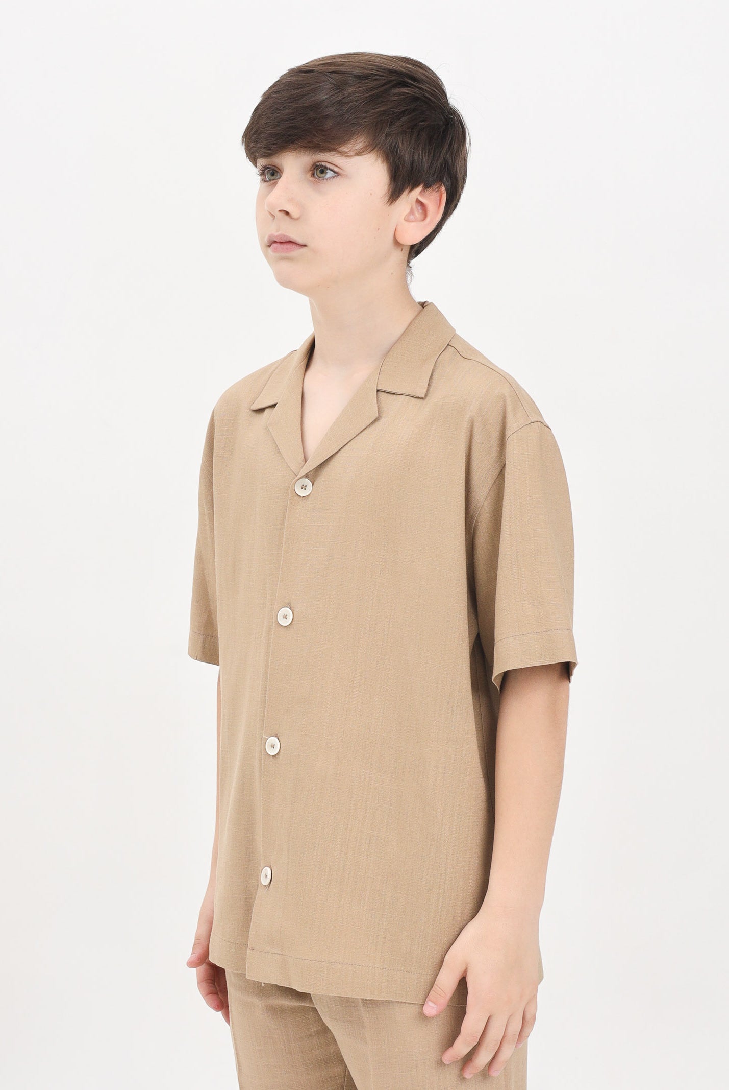 I'M BRIAN Camicia a manica corta beige da bambino CA3283J 0025 I'M BRIAN