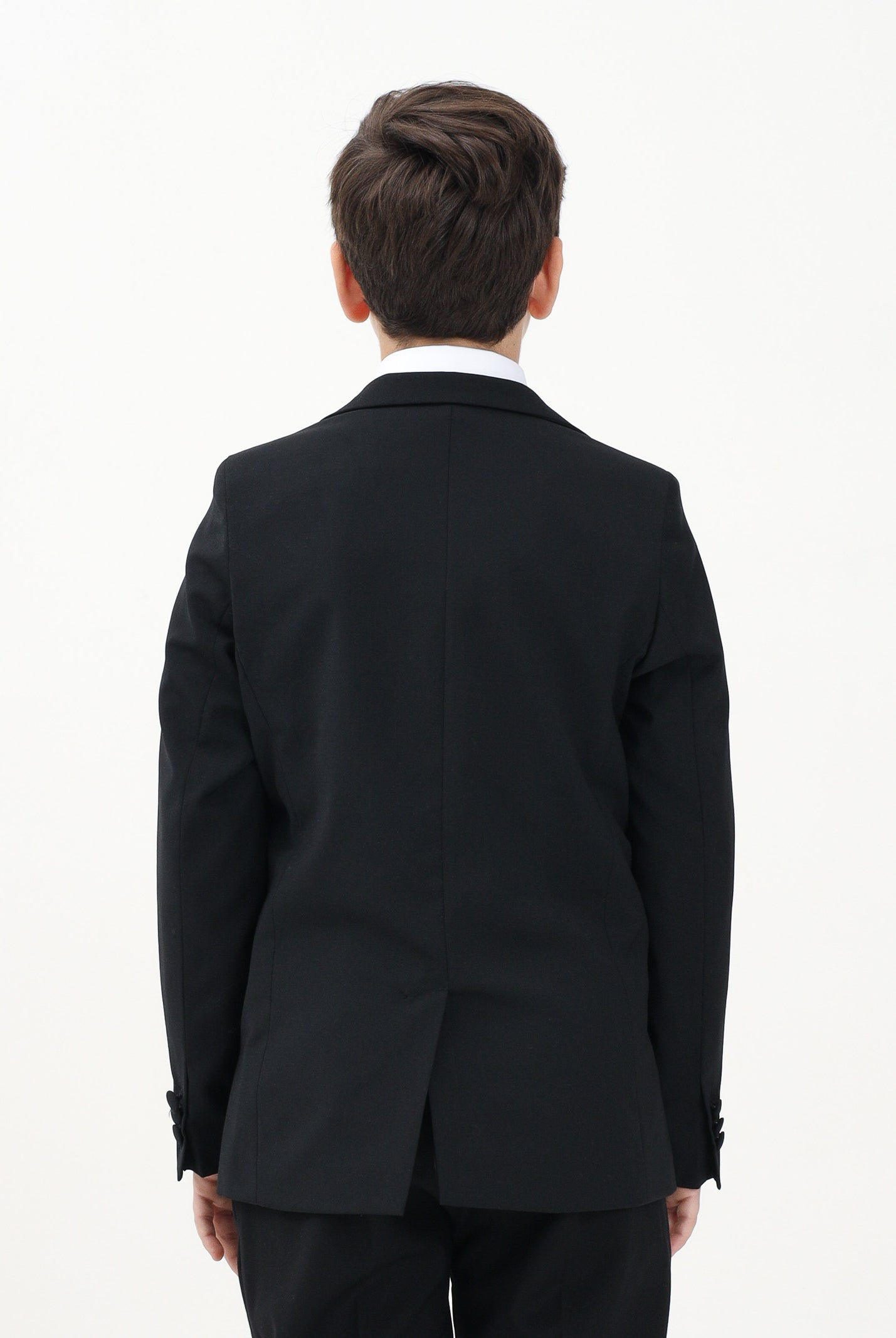 I'M BRIAN Giacca monopetto nera da bambino con rever a lancia rivestito da paillettes GIA3225J 009 I'M BRIAN