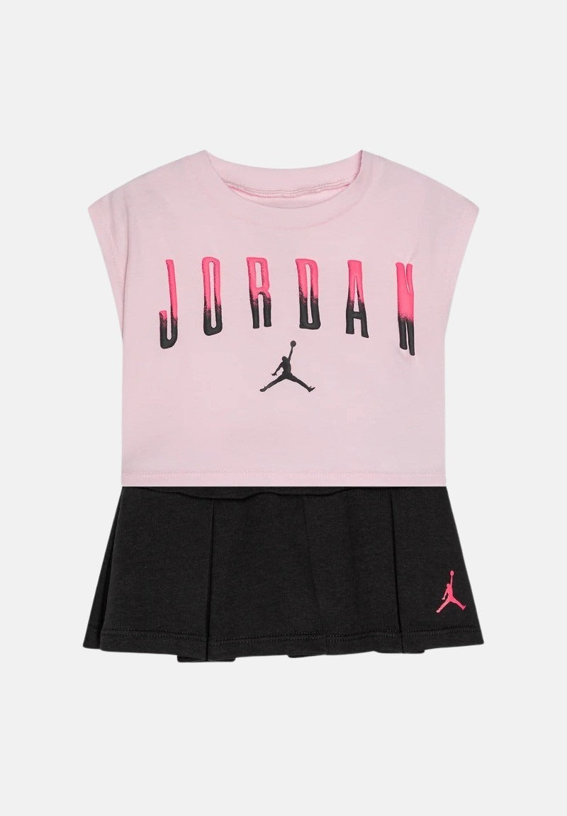 JORDAN Completino rosa e nero da neonato con stampa logo 15D974 G0T JORDAN