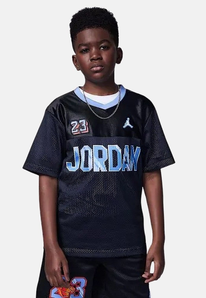 T-shirt a manica corta Soccer Jersey nera da bambino 95D943 023 JORDAN