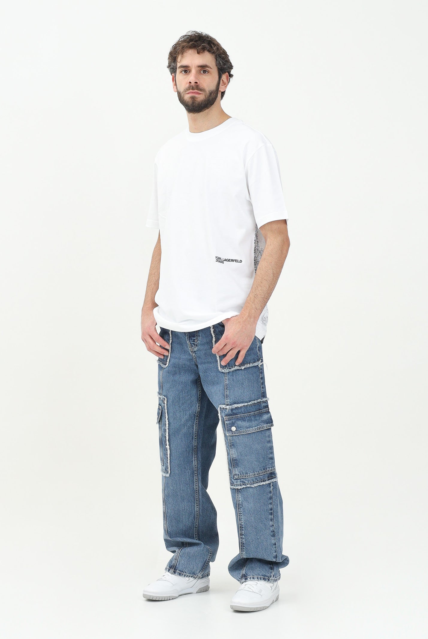 KARL LAGERFELD Jeans cargo in denim blu da uomo KLA1M10052 1NA KARL LAGERFELD