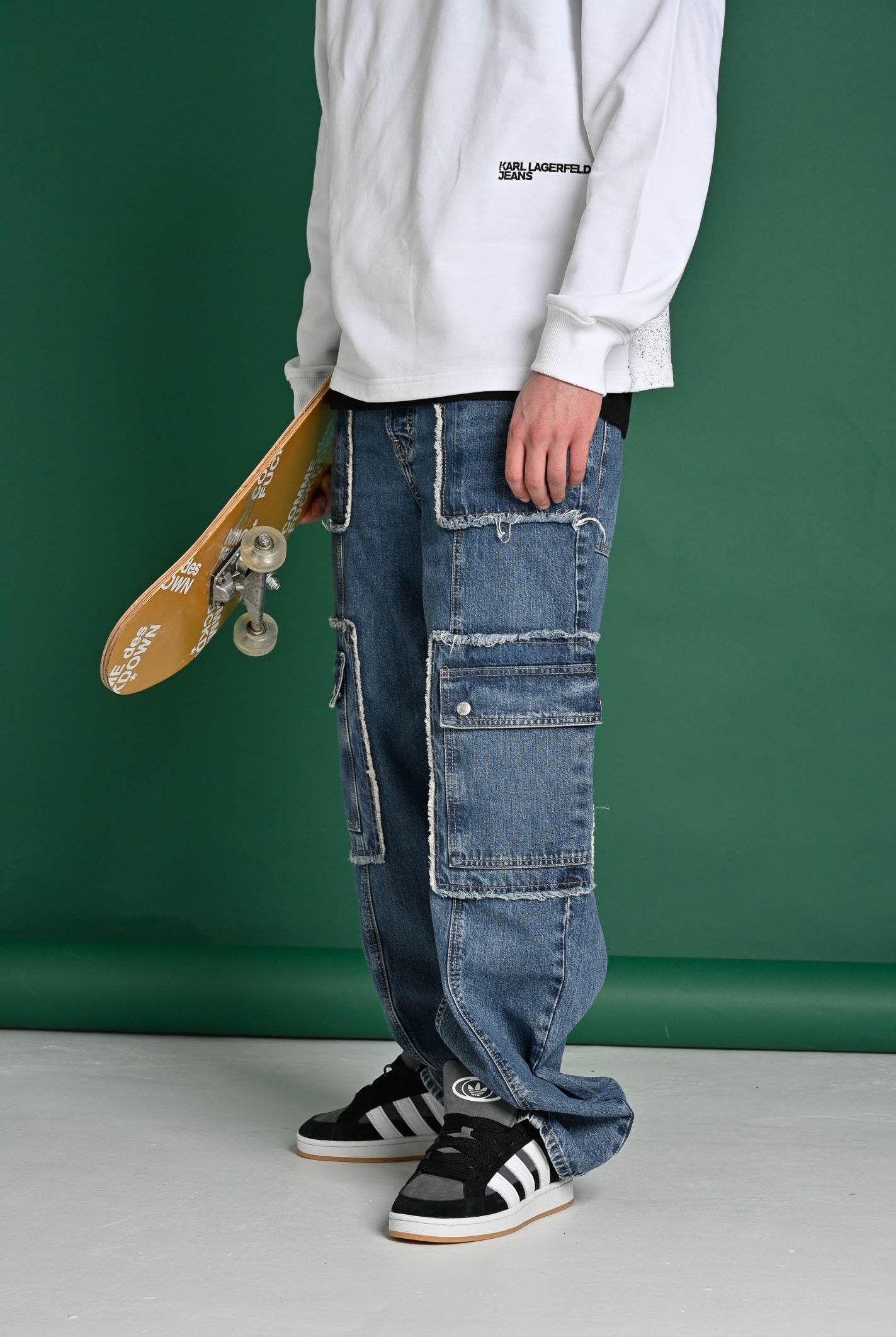 KARL LAGERFELD Jeans cargo in denim blu da uomo KLA1M10052 1NA KARL LAGERFELD