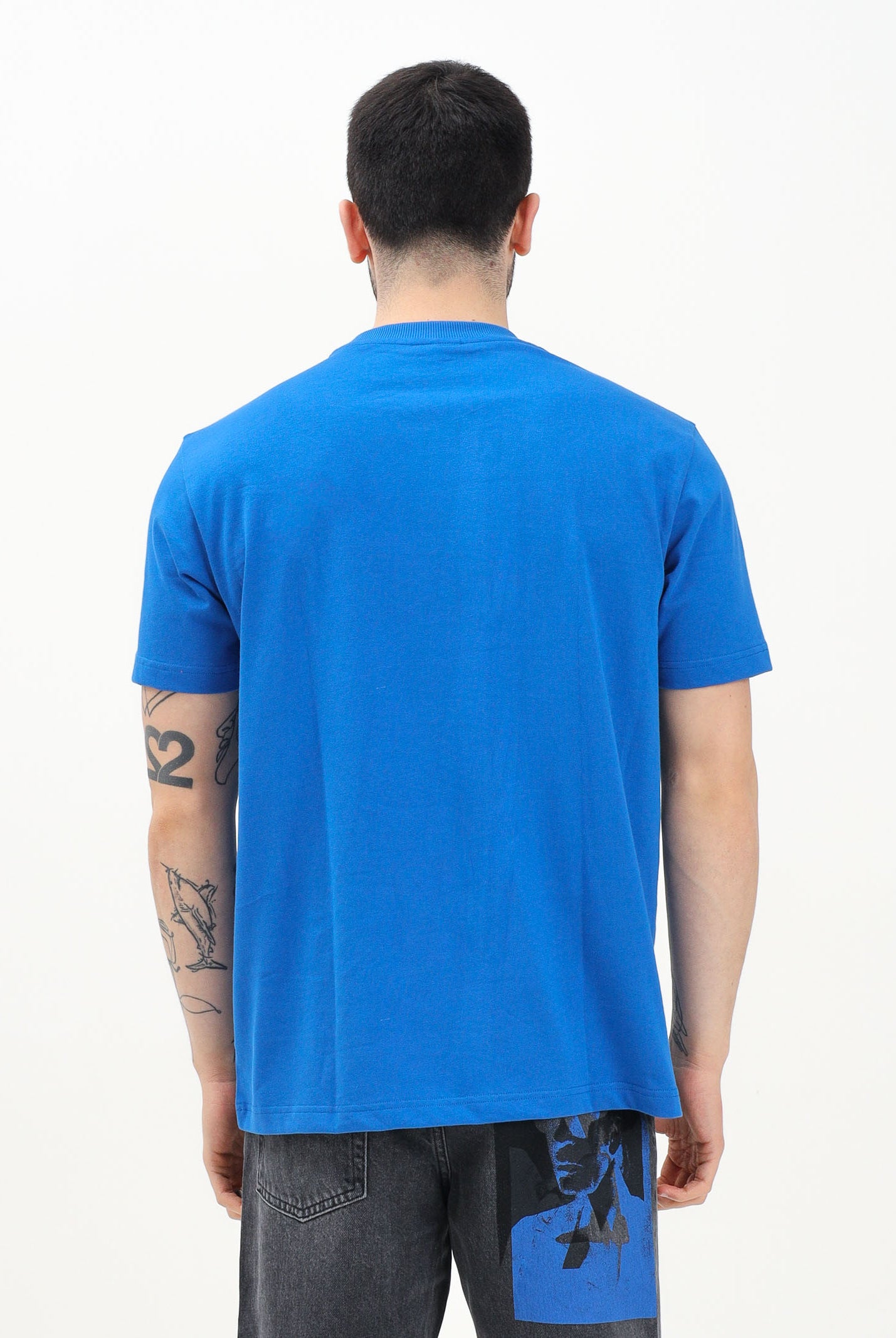 KARL LAGERFELD T-shirt a manica corta blu da uomo con stampa logo KLA1M17001 1AA KARL LAGERFELD