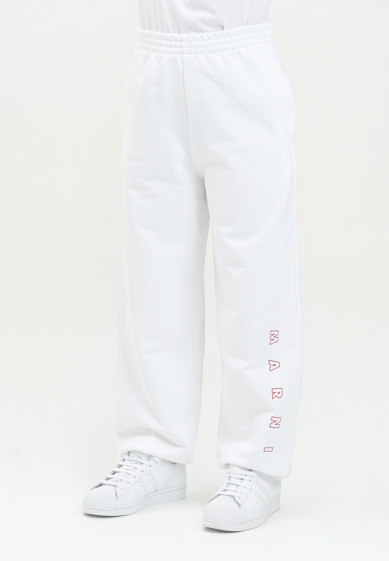 MARNI Pantalone sportivo bianco per donna, ragazzi e bambini con logo "MARNI" M01416M00V0 0M100 MARNI