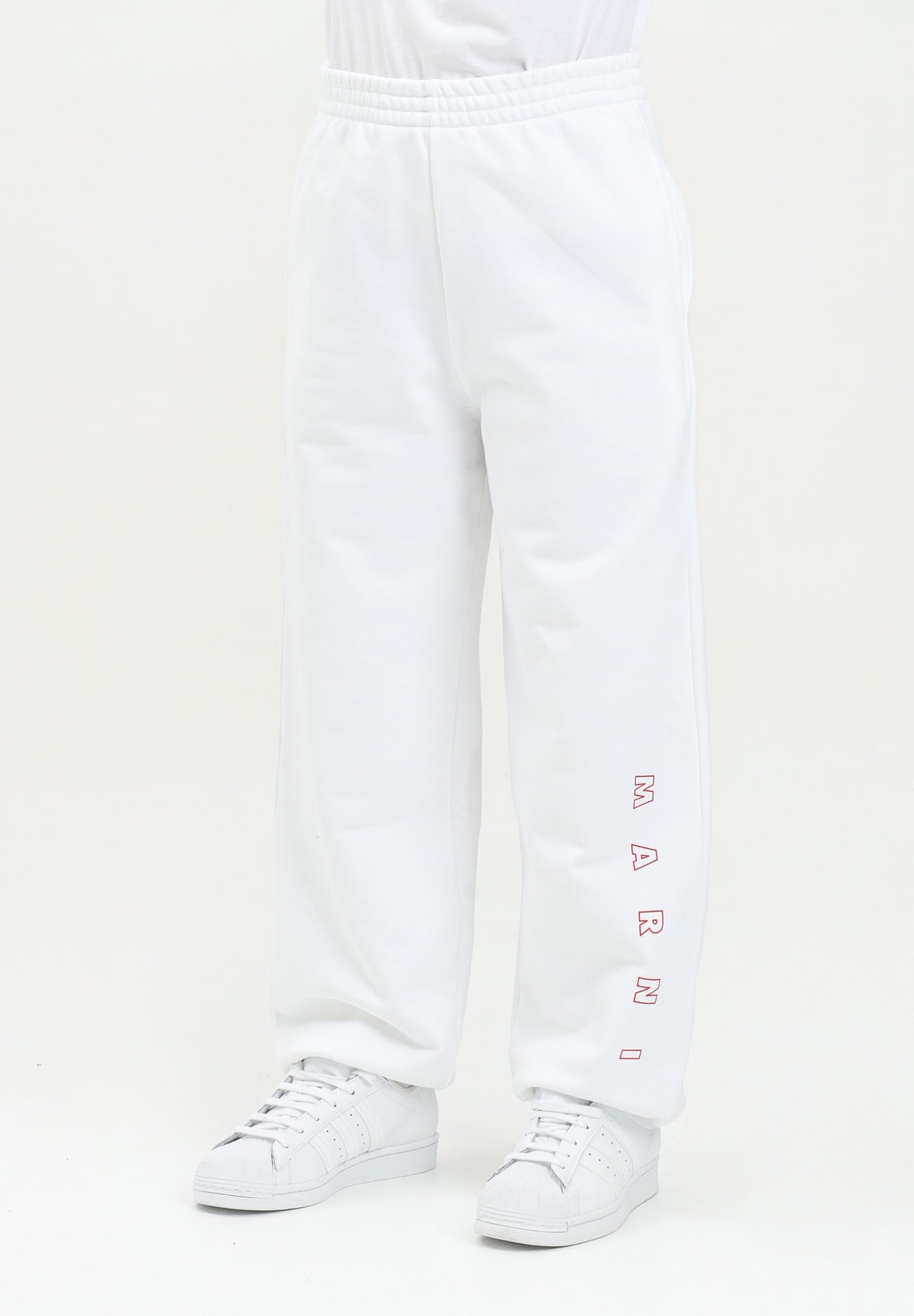 MARNI Pantalone sportivo bianco per donna, ragazzi e bambini con logo "MARNI" M01416M00V0 0M100 MARNI