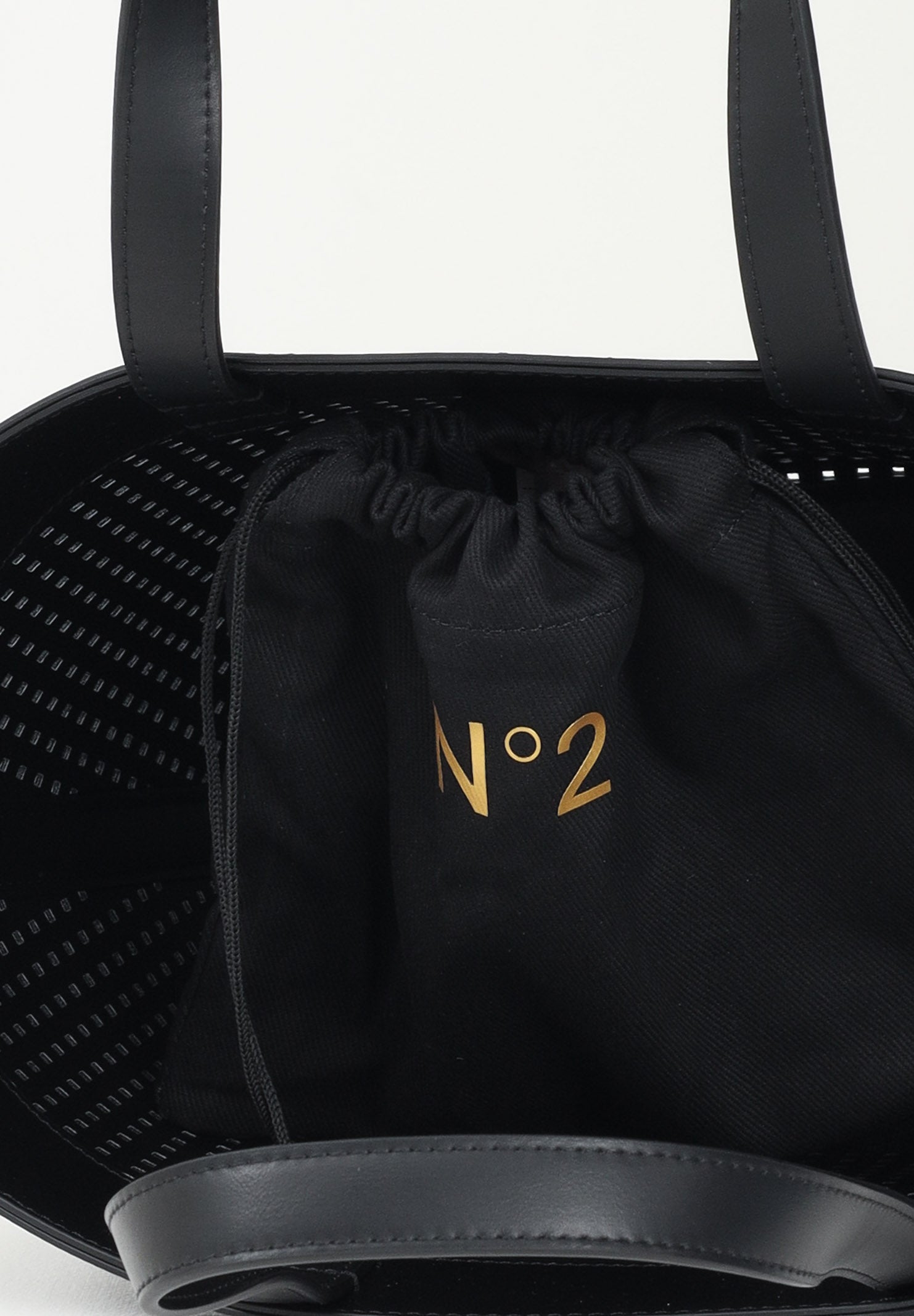 N21 Shopper nera da donna in tessuto spalmato traforato N2104SN0422 0N900 N21