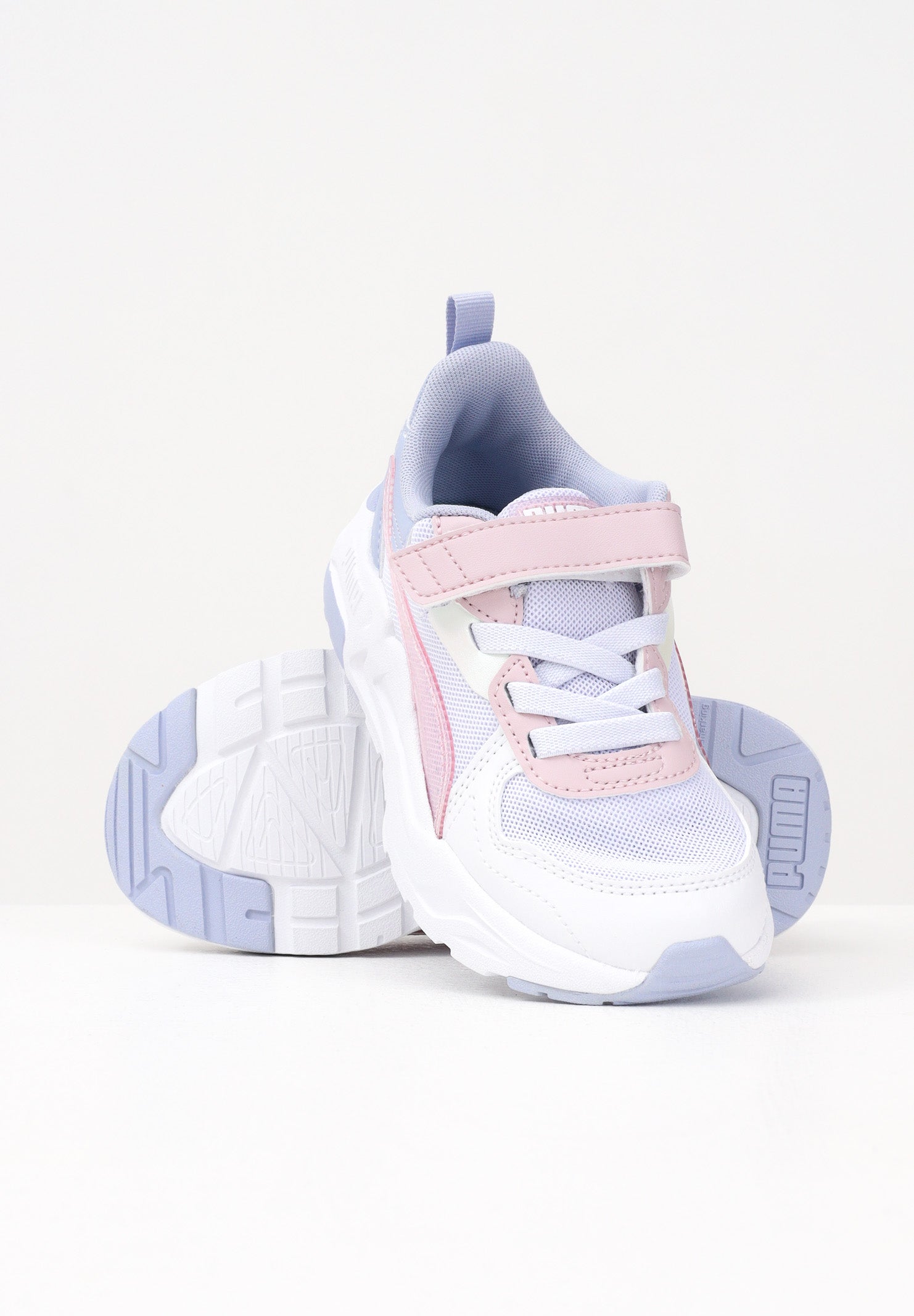 PUMA Sneakers Trinity Lite Blurry bianche, lilla e rosa da bambina 402266 01 PUMA