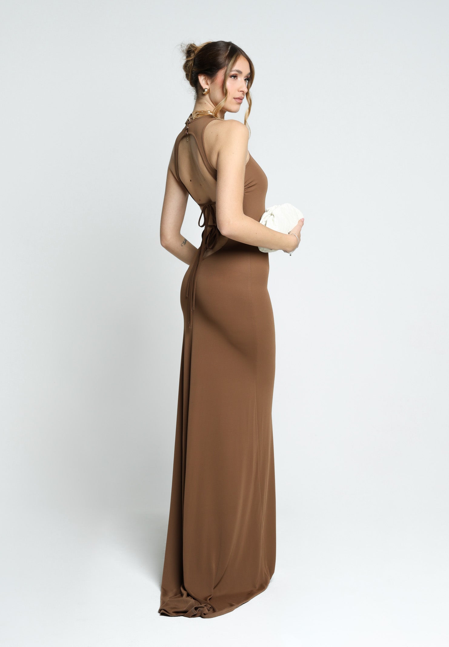 SANTAS Abito lungo BON BON marrone da donna PV25010 MARRONE SANTAS