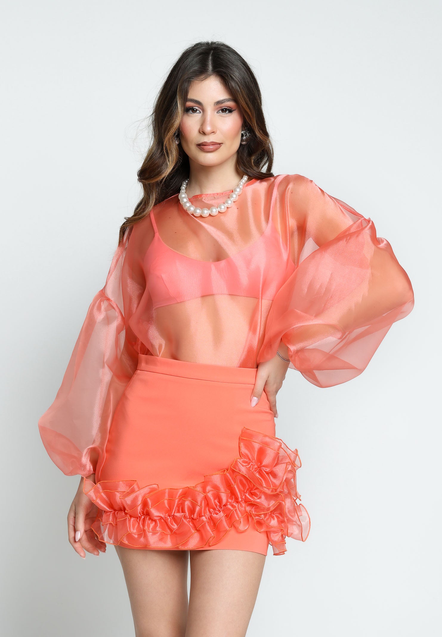 SANTAS Blusa LEMON PIE corallo da donna PV25015 CORALLO SANTAS