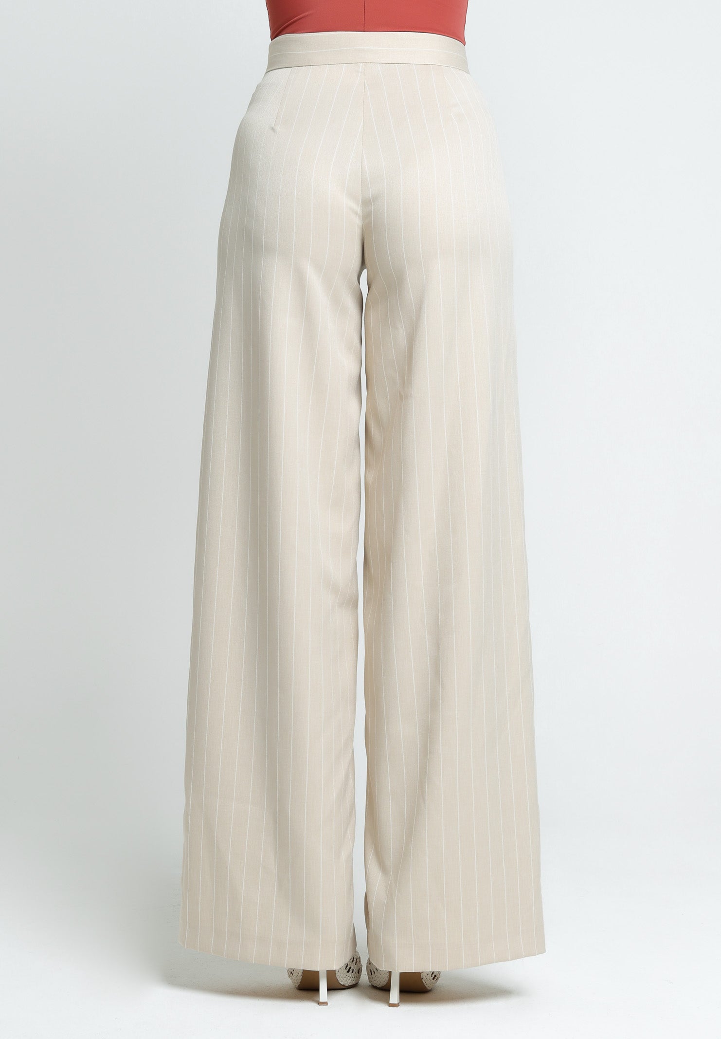 SANTAS Pantalone APPLE PIE beige da donna con motivo gessato PV25018 BEIGE SANTAS