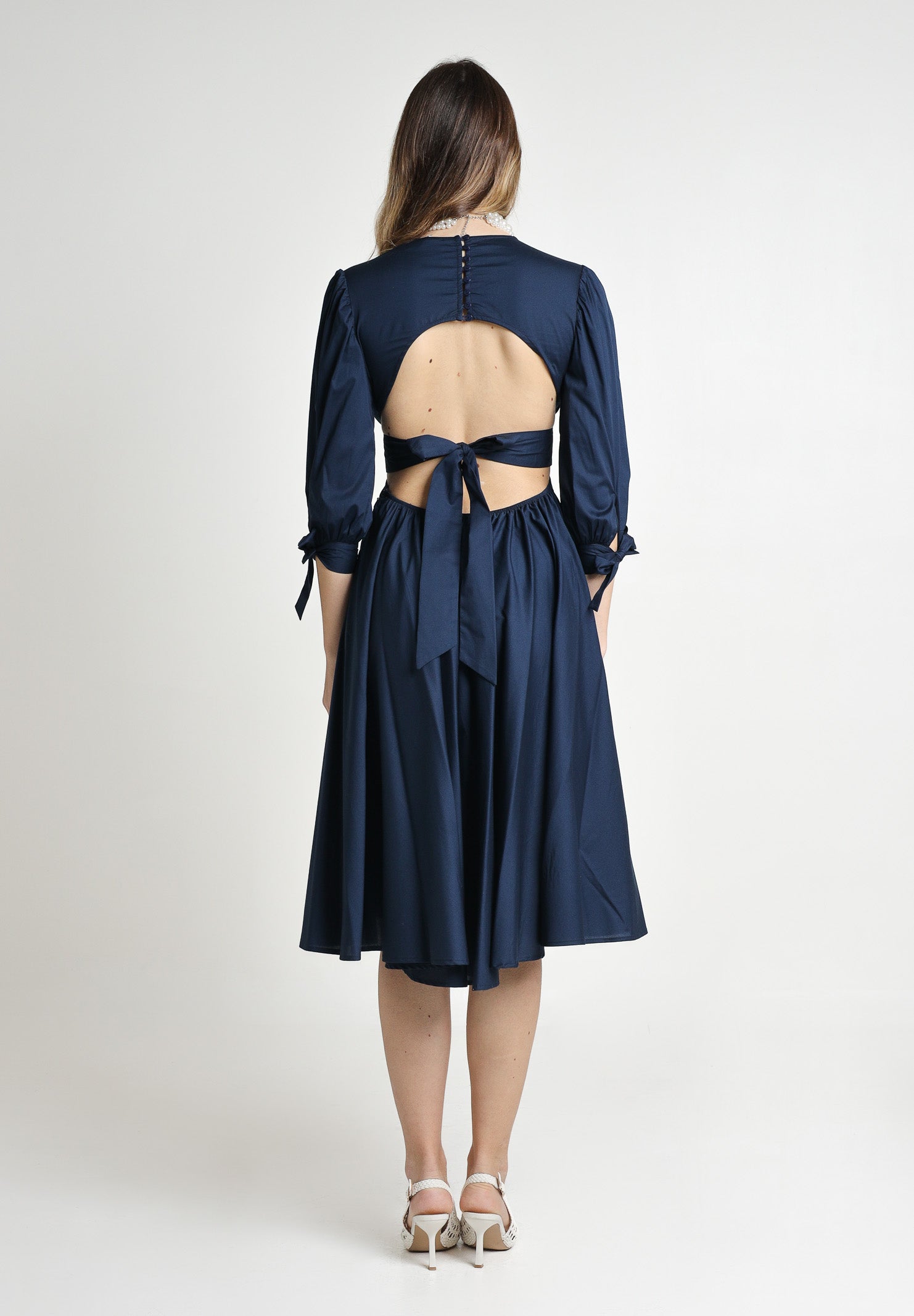 SANTAS Abito midi TIRAMISU' blu da donna PV25019 BLUE SANTAS