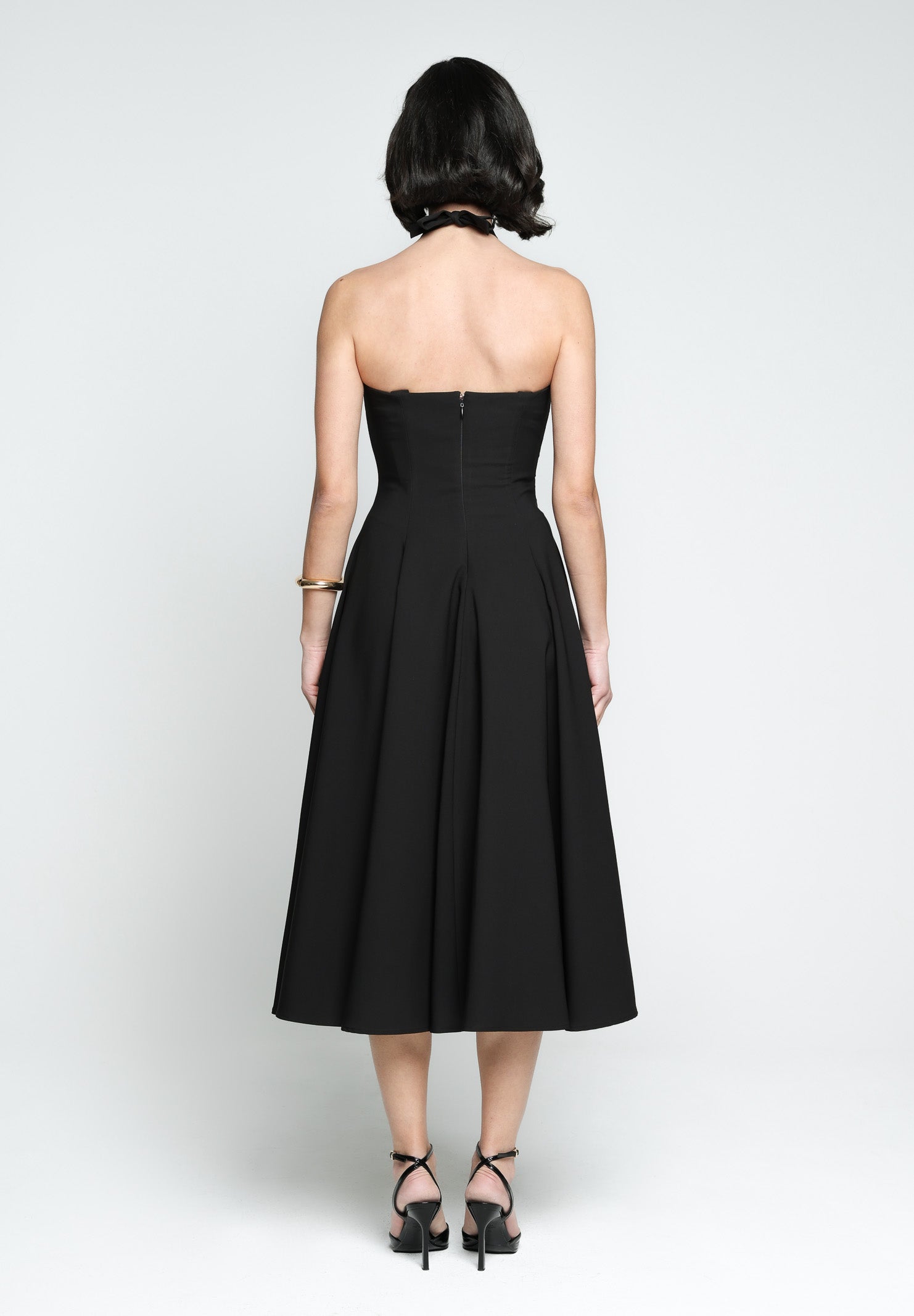 SANTAS Abito midi MEDELEINE nero da donna PV2508 NERO SANTAS