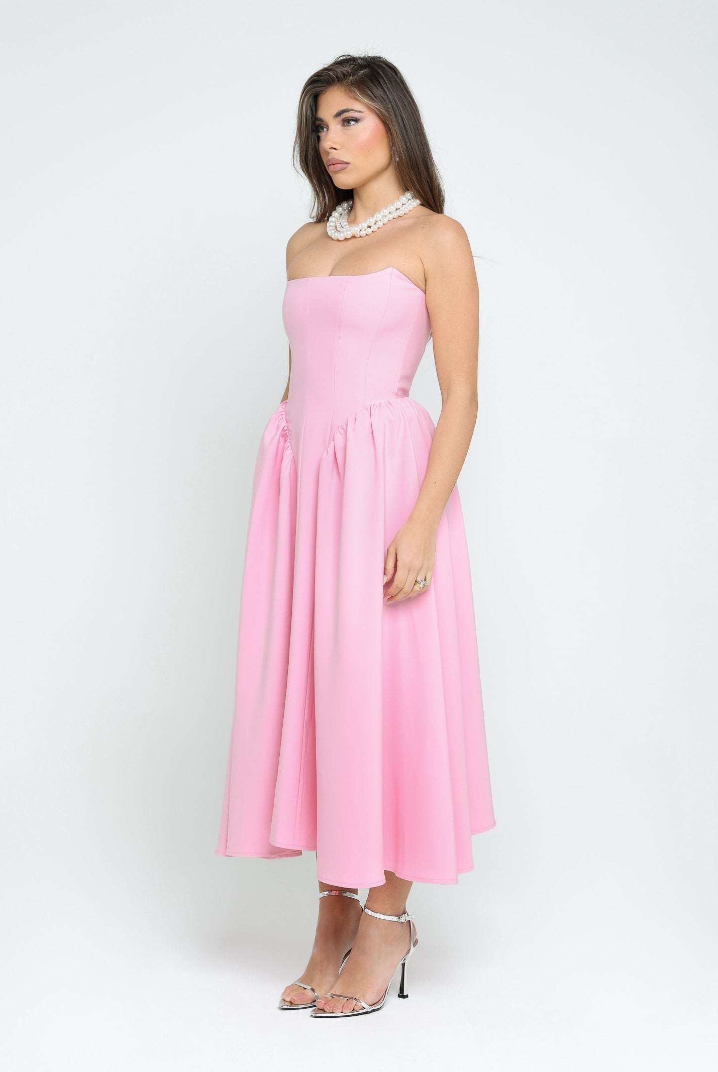 SANTAS Abito midi MARSHMALLOW rosa da donna PV2509 ROSA SANTAS