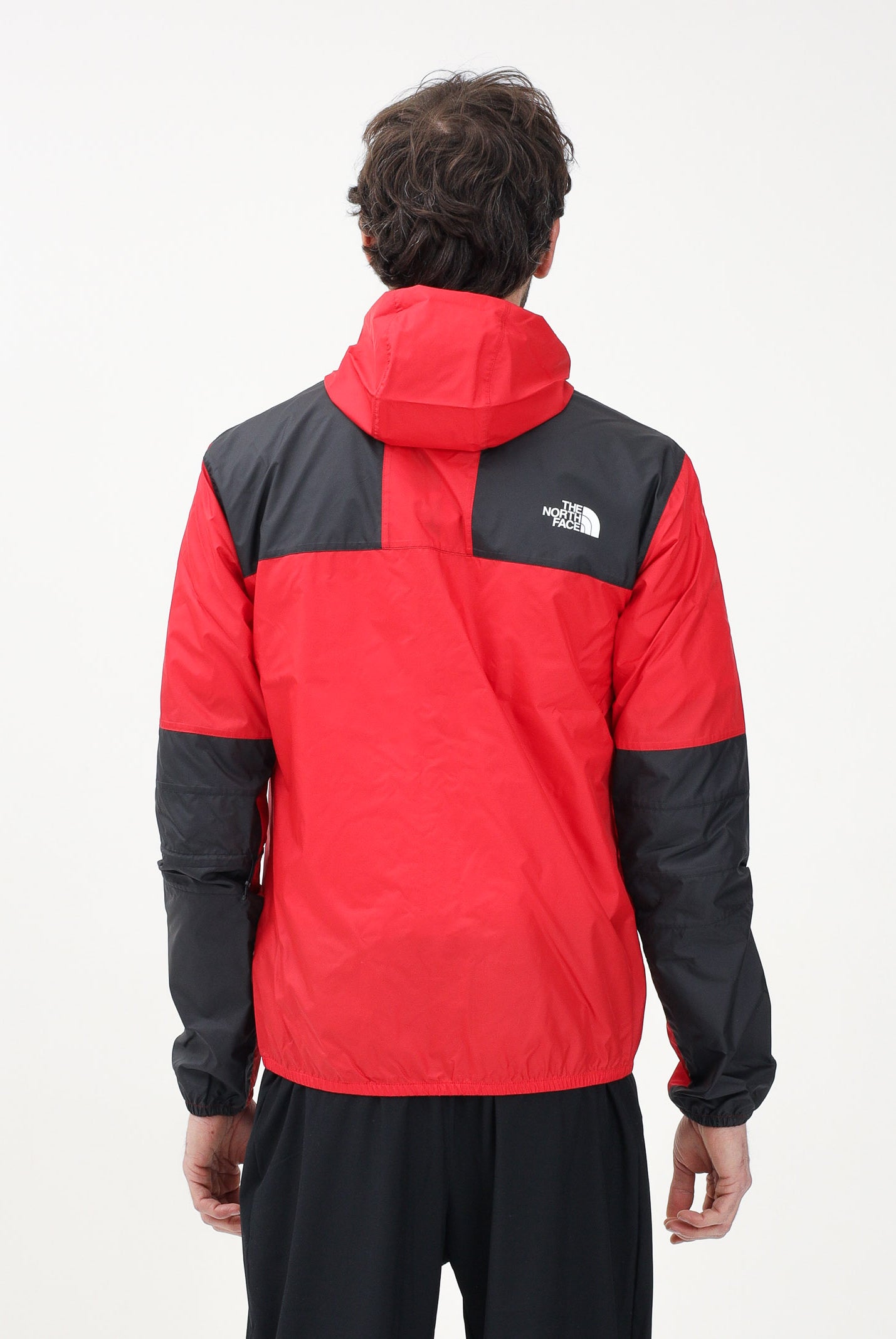 THE NORTH FACE Giacca a vento Seasonal Mountain rossa e nera da uomo NF0A5IG354A1 . THE NORTH FACE