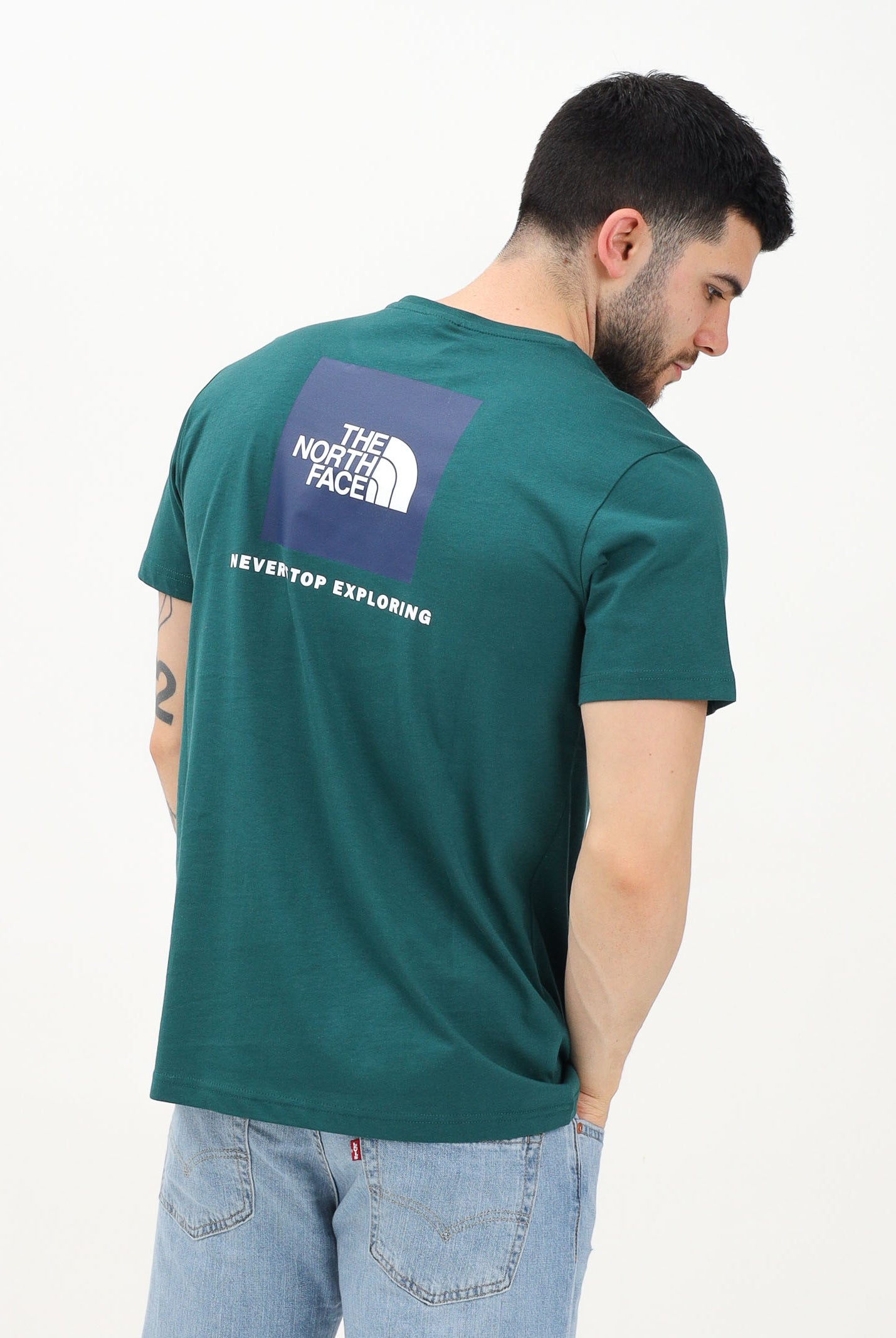 THE NORTH FACE T-shirt a manica corta NSE Reflective Box verde da uomo NF0A87NPA1B1 . THE NORTH FACE