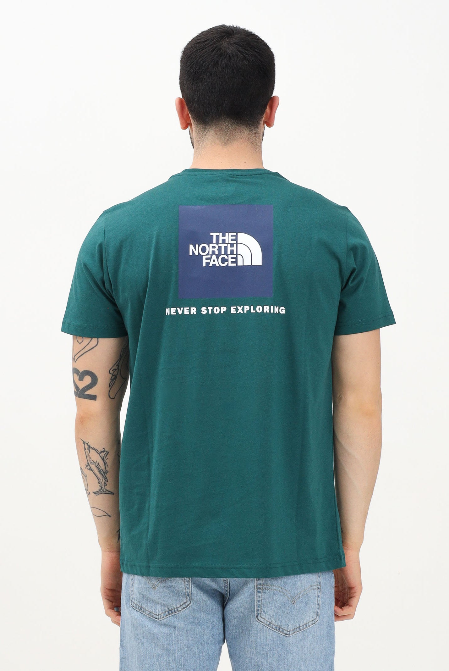 THE NORTH FACE T-shirt a manica corta NSE Reflective Box verde da uomo NF0A87NPA1B1 . THE NORTH FACE