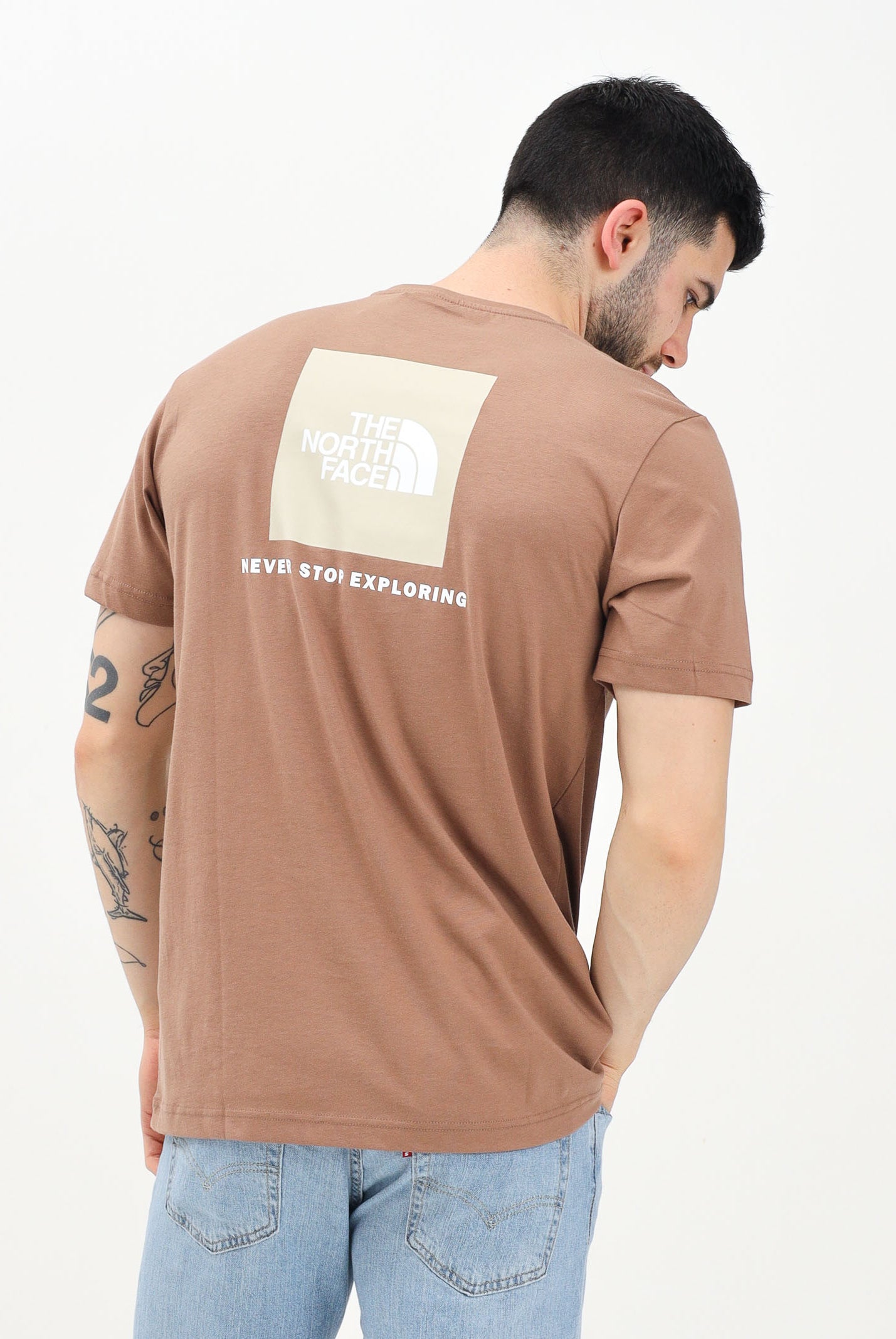 THE NORTH FACE T-shirt a manica corta NSE Reflective Box marrone da uomo NF0A87NPAR41 . THE NORTH FACE