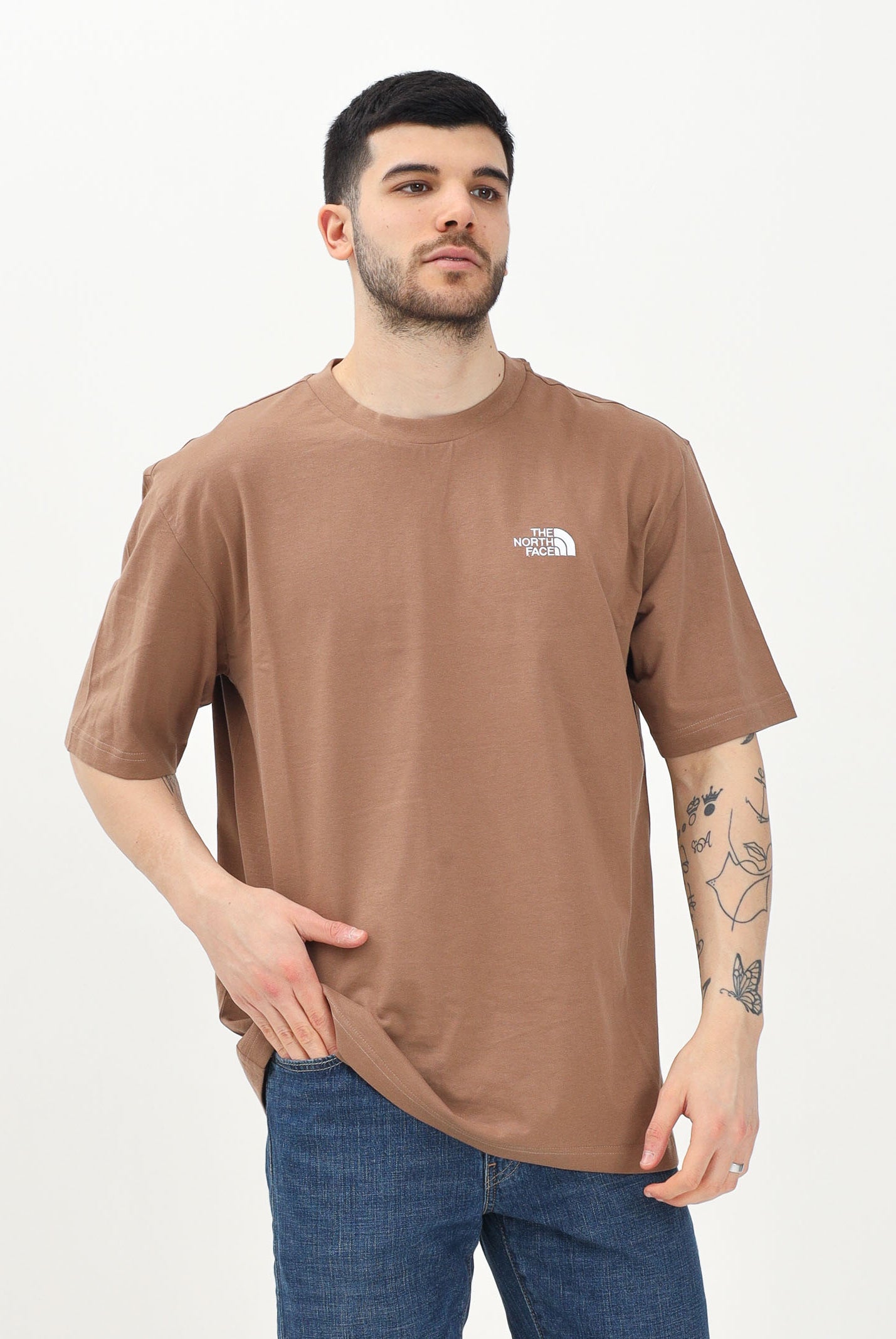 THE NORTH FACE T-shirt a manica corta Simple Dome marrone da uomo NF0A87NR6IH1 . THE NORTH FACE