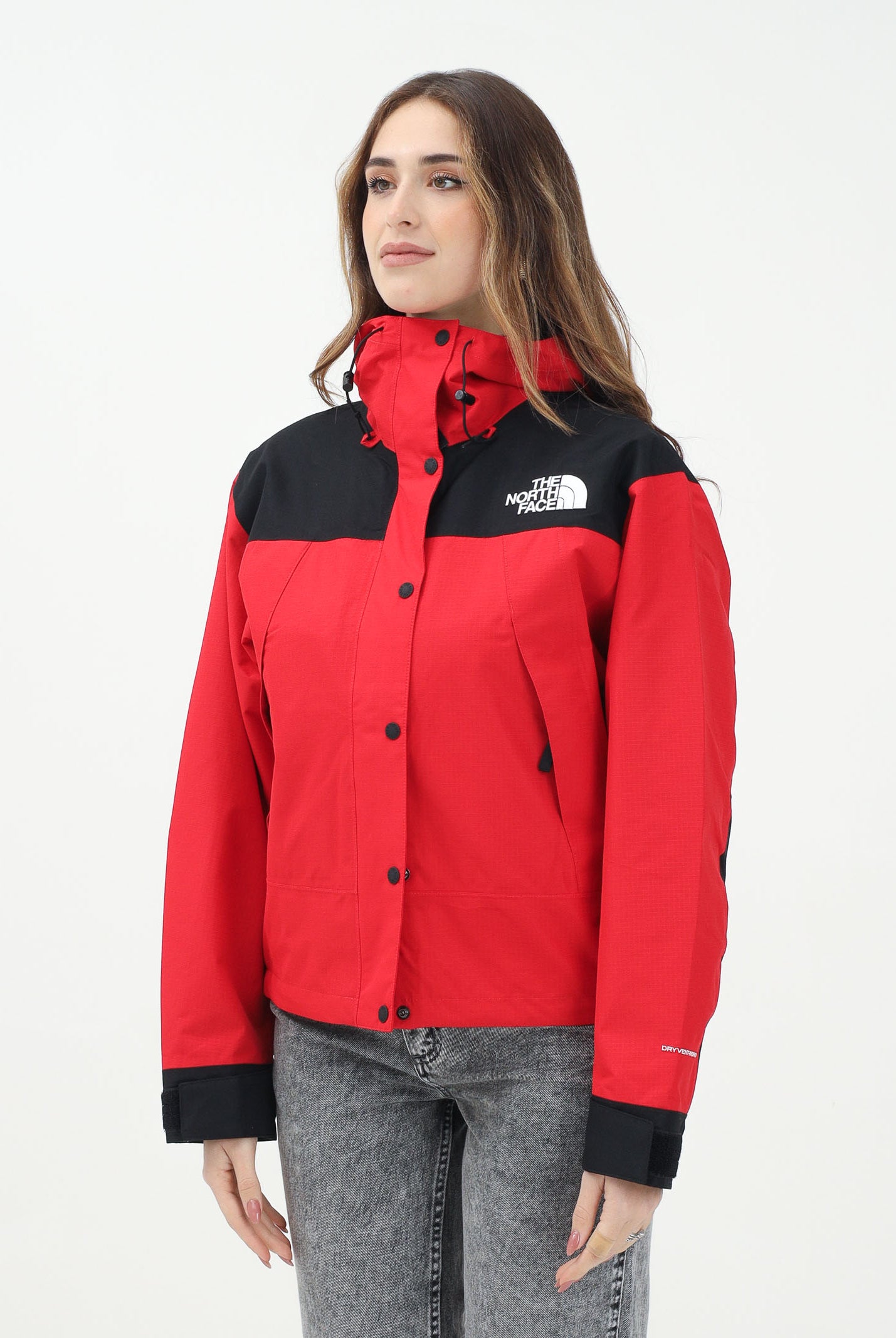 THE NORTH FACE Giacca a vento Mountain Mono rossa da donna NF0A88YXKZ31 . THE NORTH FACE