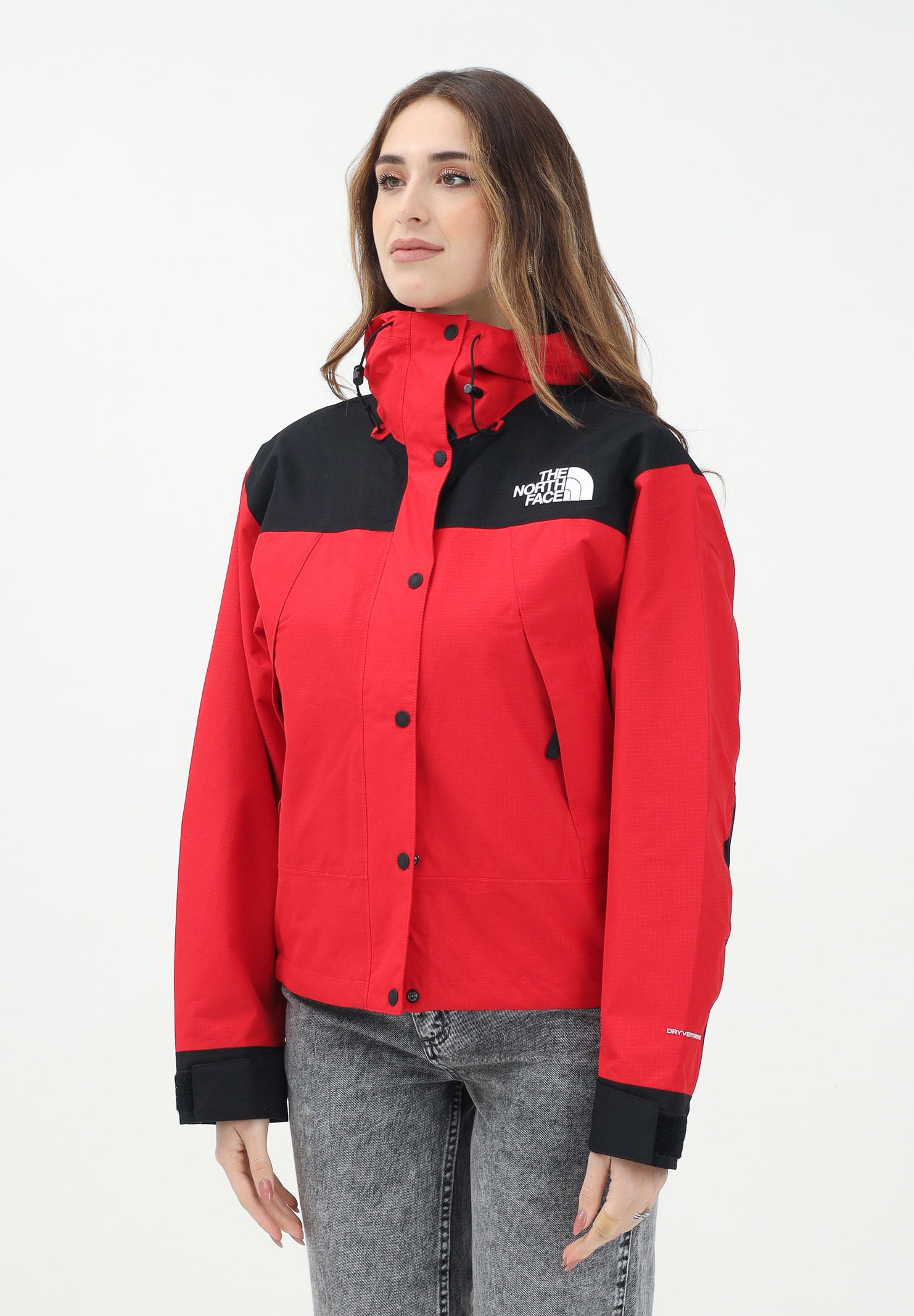 THE NORTH FACE Giacca a vento Mountain Mono rossa da donna NF0A88YXKZ31 . THE NORTH FACE